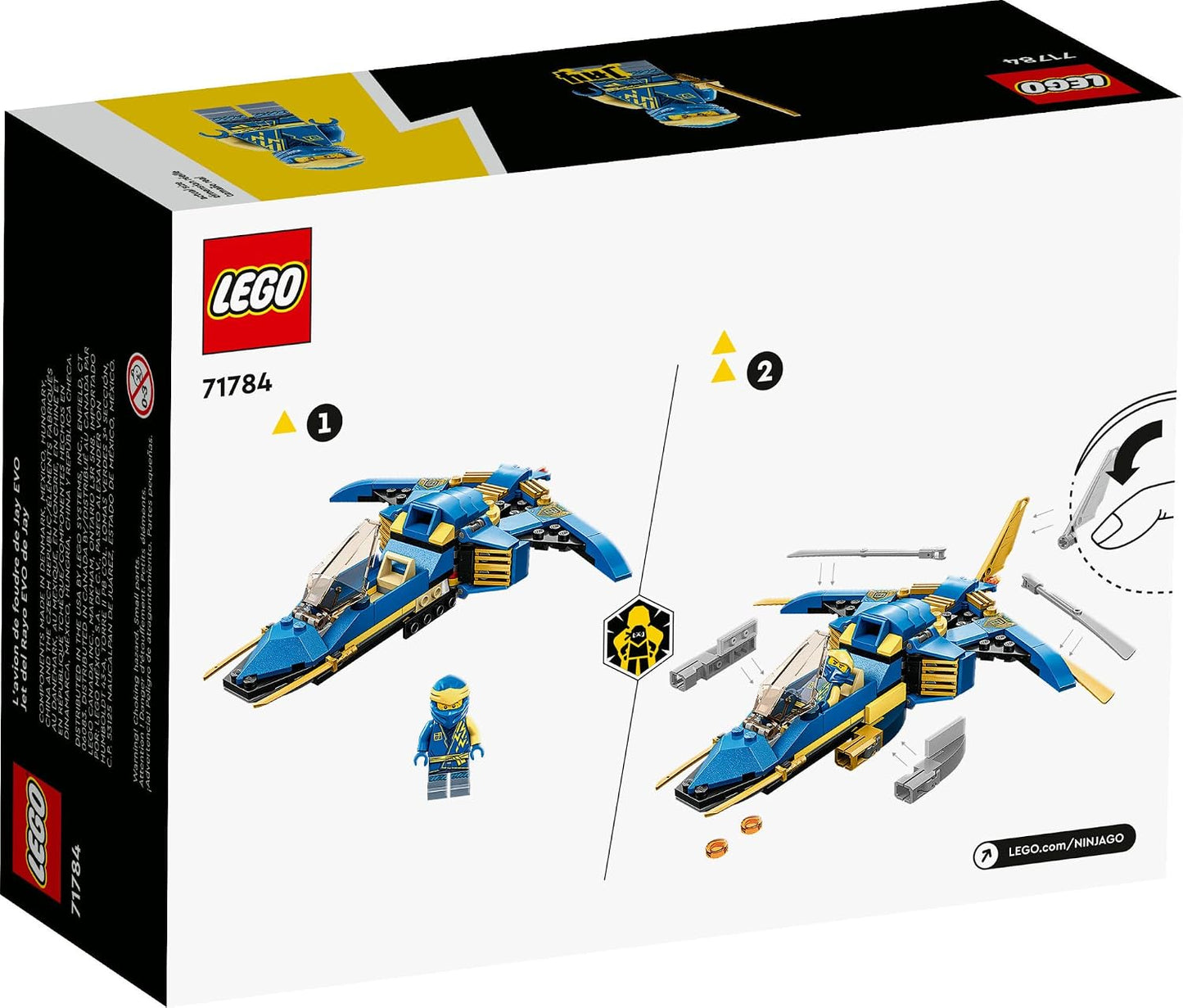 LEGO NINJAGO Jay\u2019s Lightning Jet EVO 71784, Avión de Juguete A...