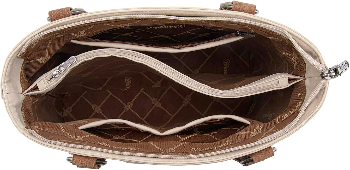 Montana West Wrangler Bolso de mano para mujer con múltiples bolsil...