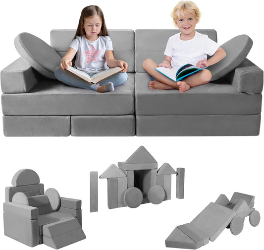 snow mini Sofá modular de juego para niños, 15 piezas, juego de sof...