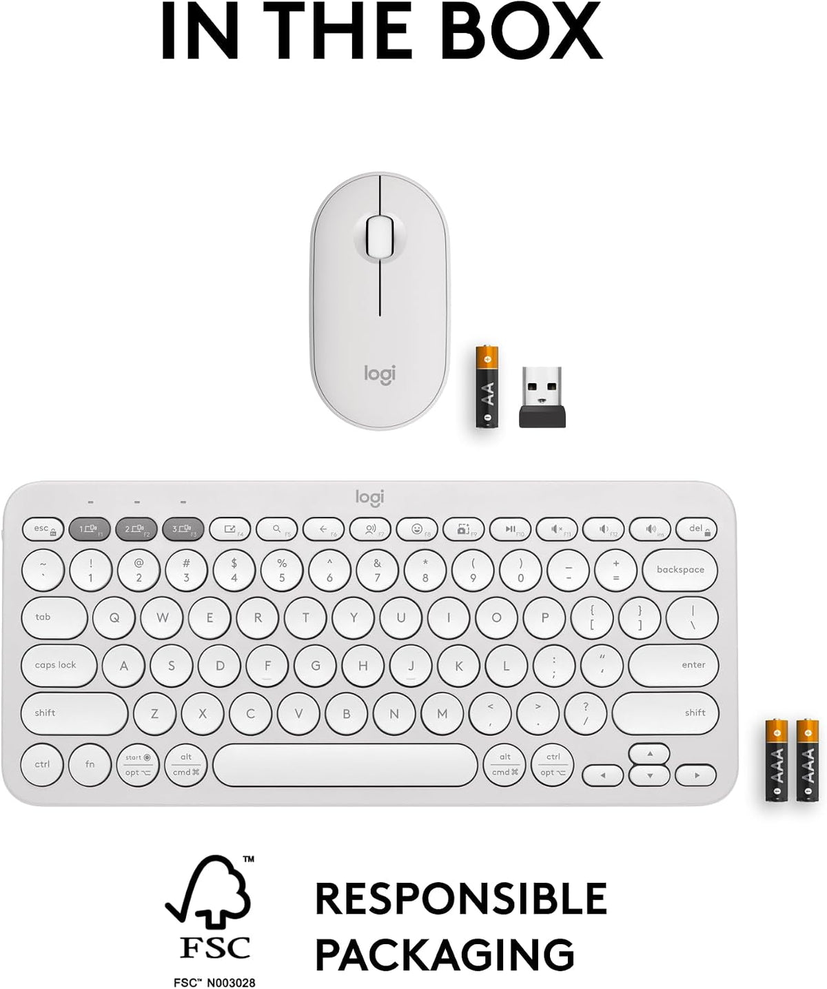 Logitech Pebble 2 Combo de teclado y mouse inalámbricos silenciosos...