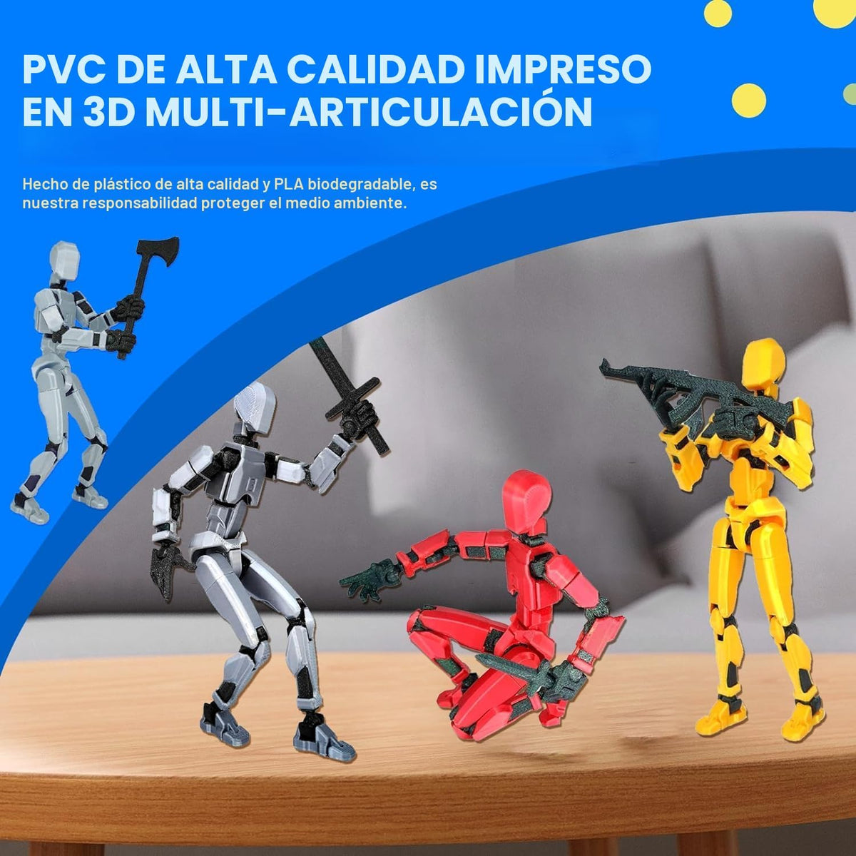 MerryXD Paquete de 6 figuras de acción 3D T13 completadas, muñeco N...