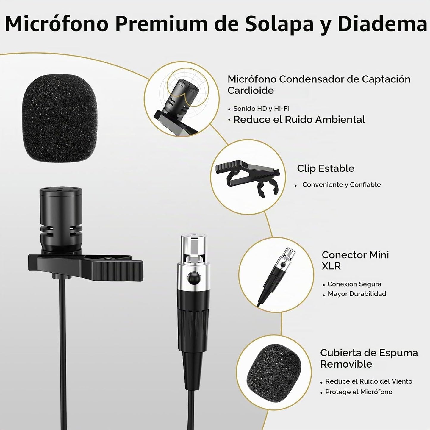 TONOR Sistema de micrófonos inalámbricos UHF con auriculares\/micró...