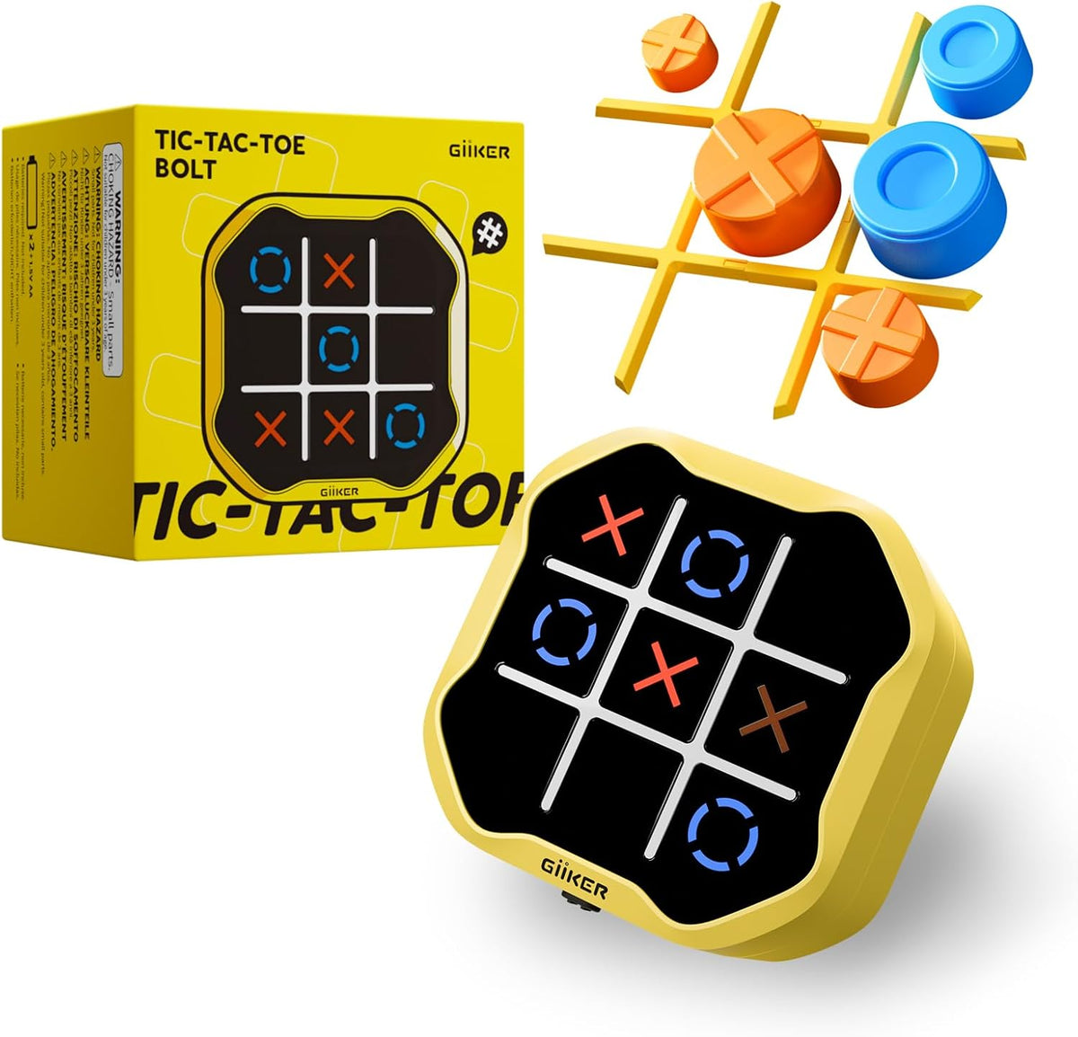 GiiKER Juego Tic Tac Toe Bolt, Juegos de Mano Originales 3 en 1, Ju...