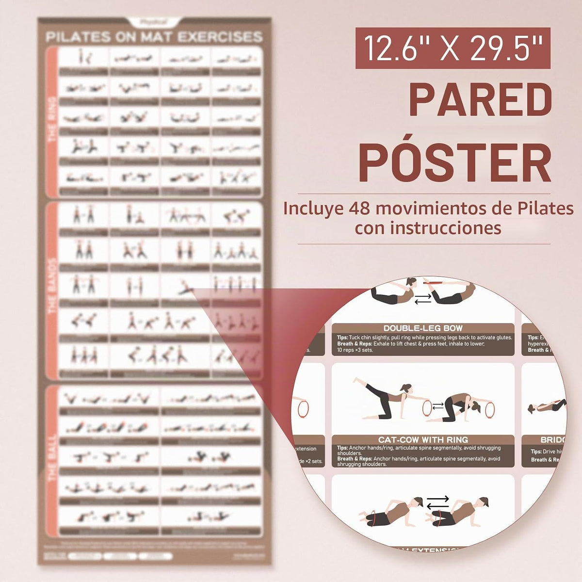 Kit de Pilates PhysKcal, anillo de pilates de 15 pulgadas con 1 bol...