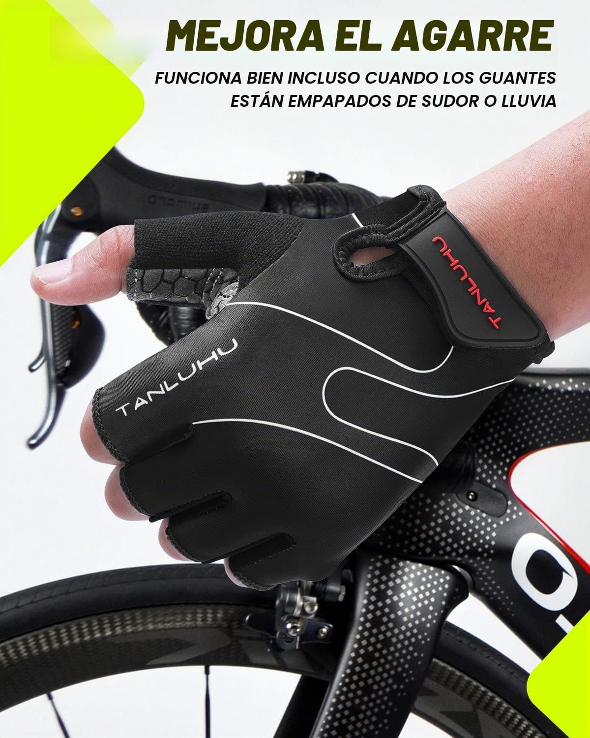 Tanluhu Guantes de Ciclismo - Guantes de Bicicleta de Montaña de Me...
