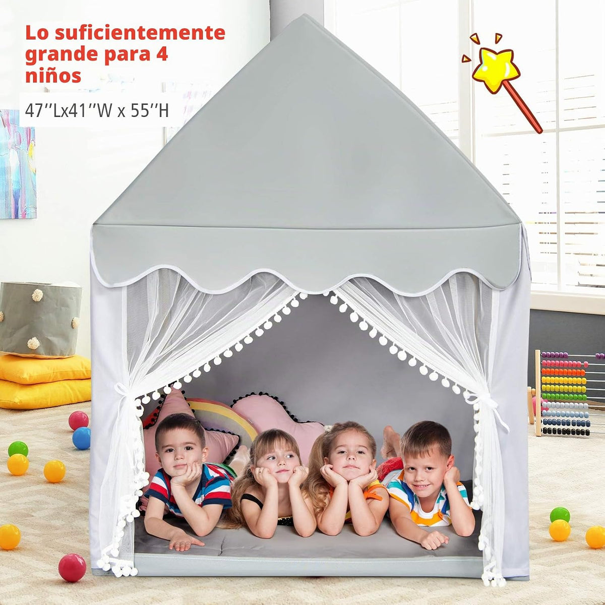 Costzon Tienda de campaña para niños, casa de juegos grande con alf...