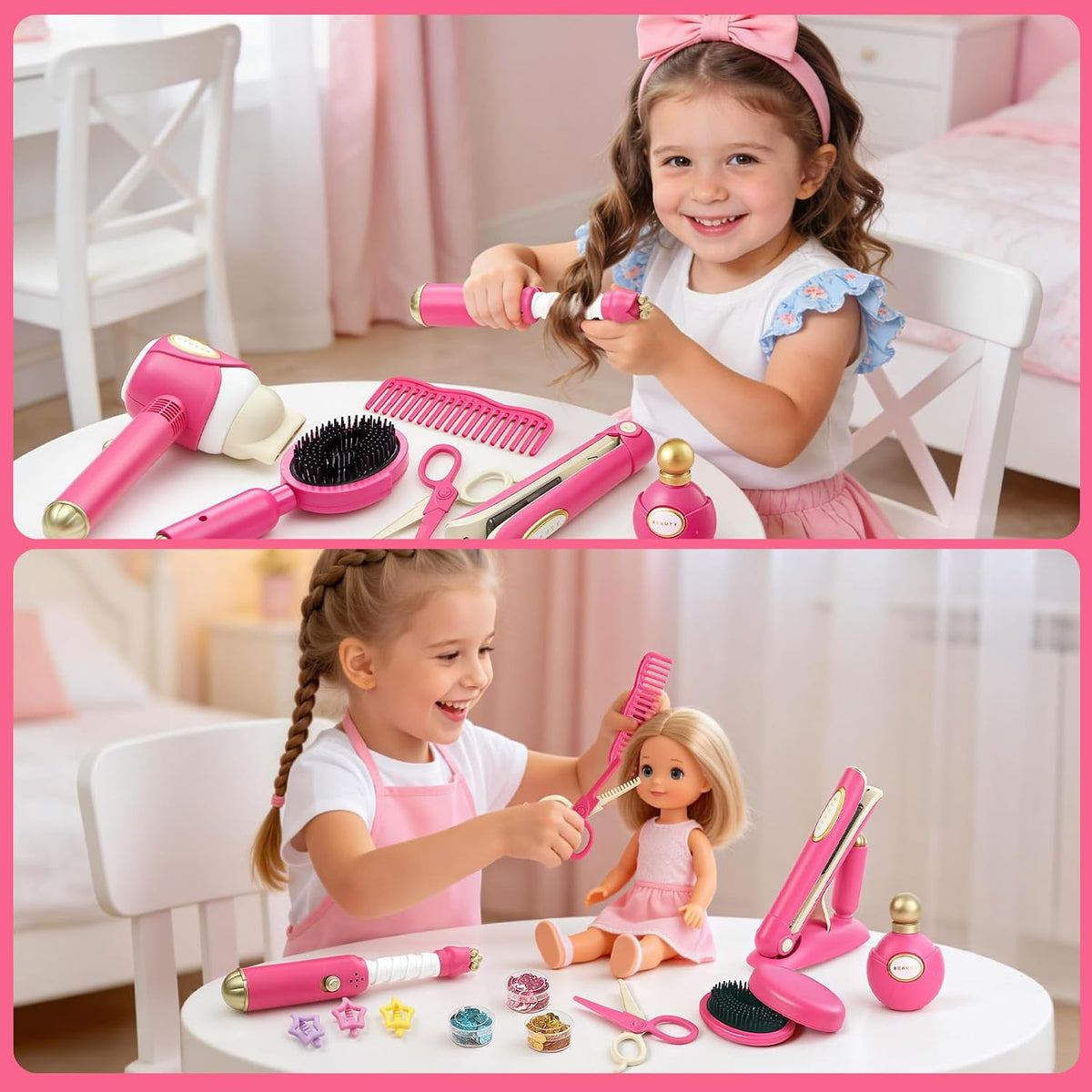 Toylink Juguetes de peluquería para niñas, 21 piezas de juguetes de...