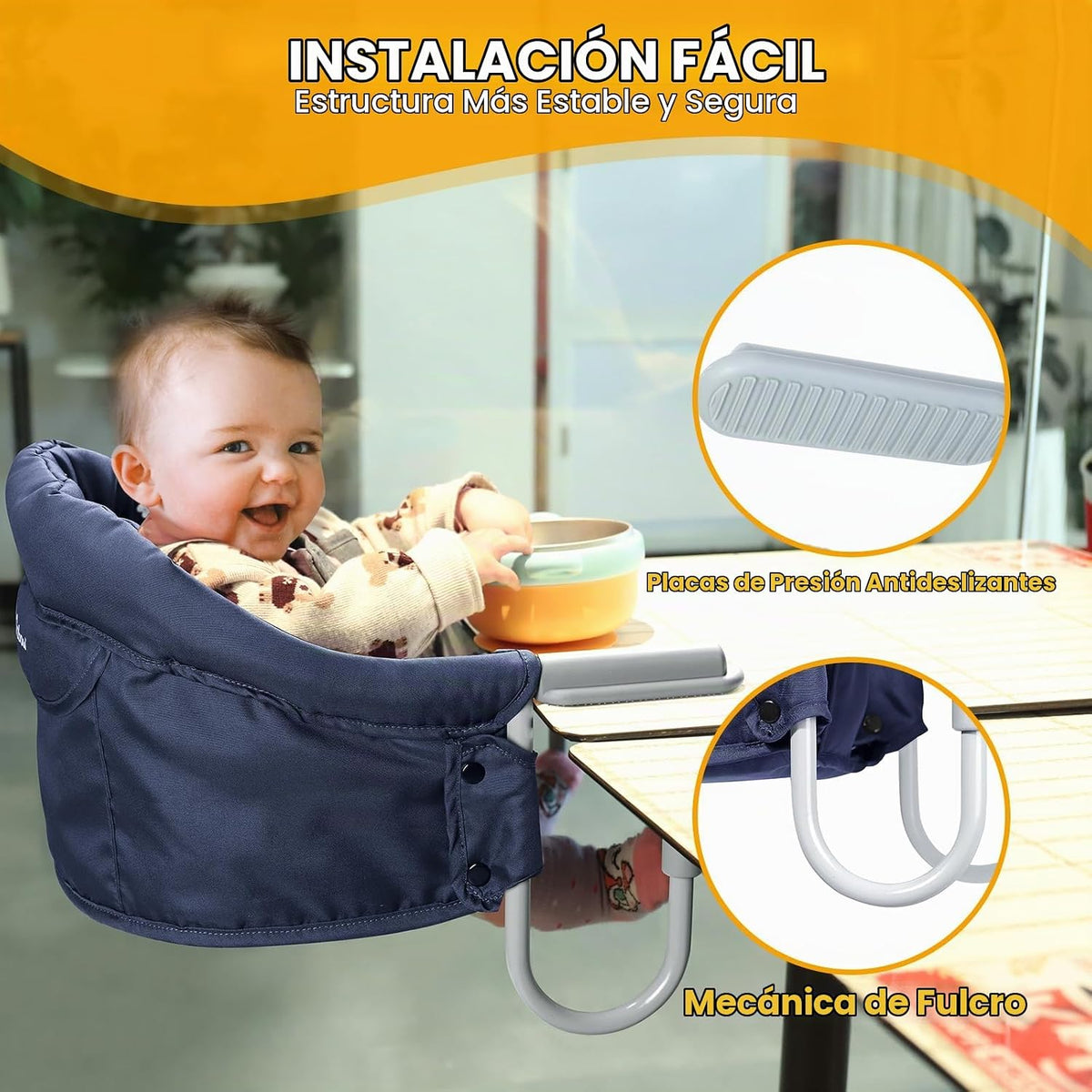 Silla alta con gancho Orzbow para bebés y niños pequeños de 6 a 36...