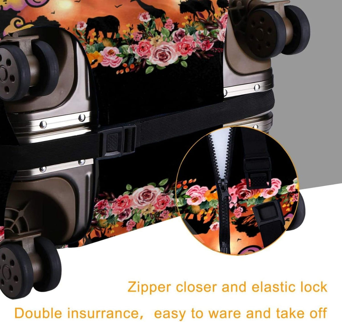Hepmant Protector de maleta de viaje para mujer afroamericana, elás...