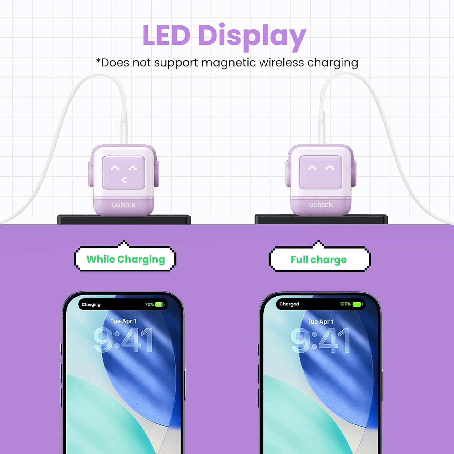 UGREEN Uno 65W Bloque de Cargador USB C, Carga Rápida GaN de 3 Puer...