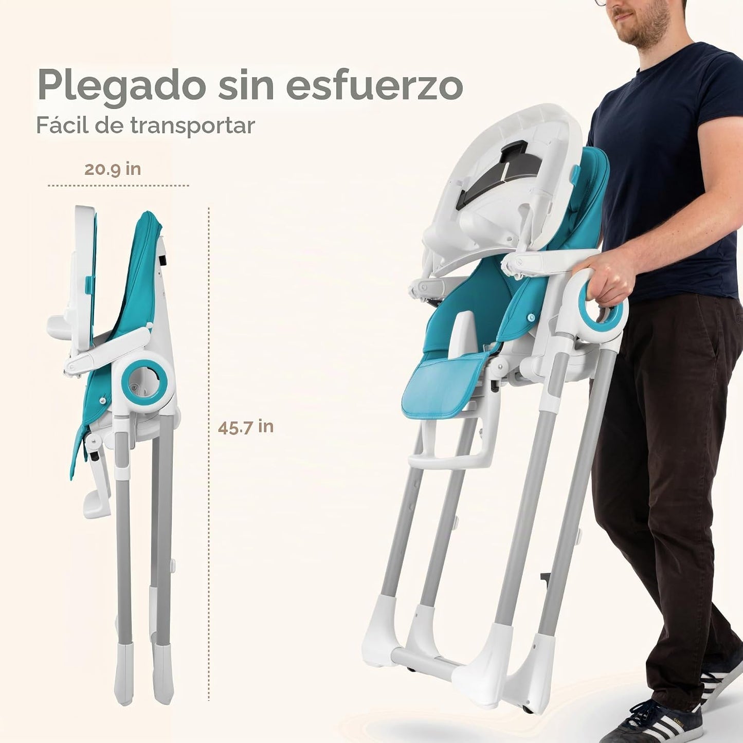 Silla alta para bebé ajustable a 7 alturas diferentes - Sillas alta...
