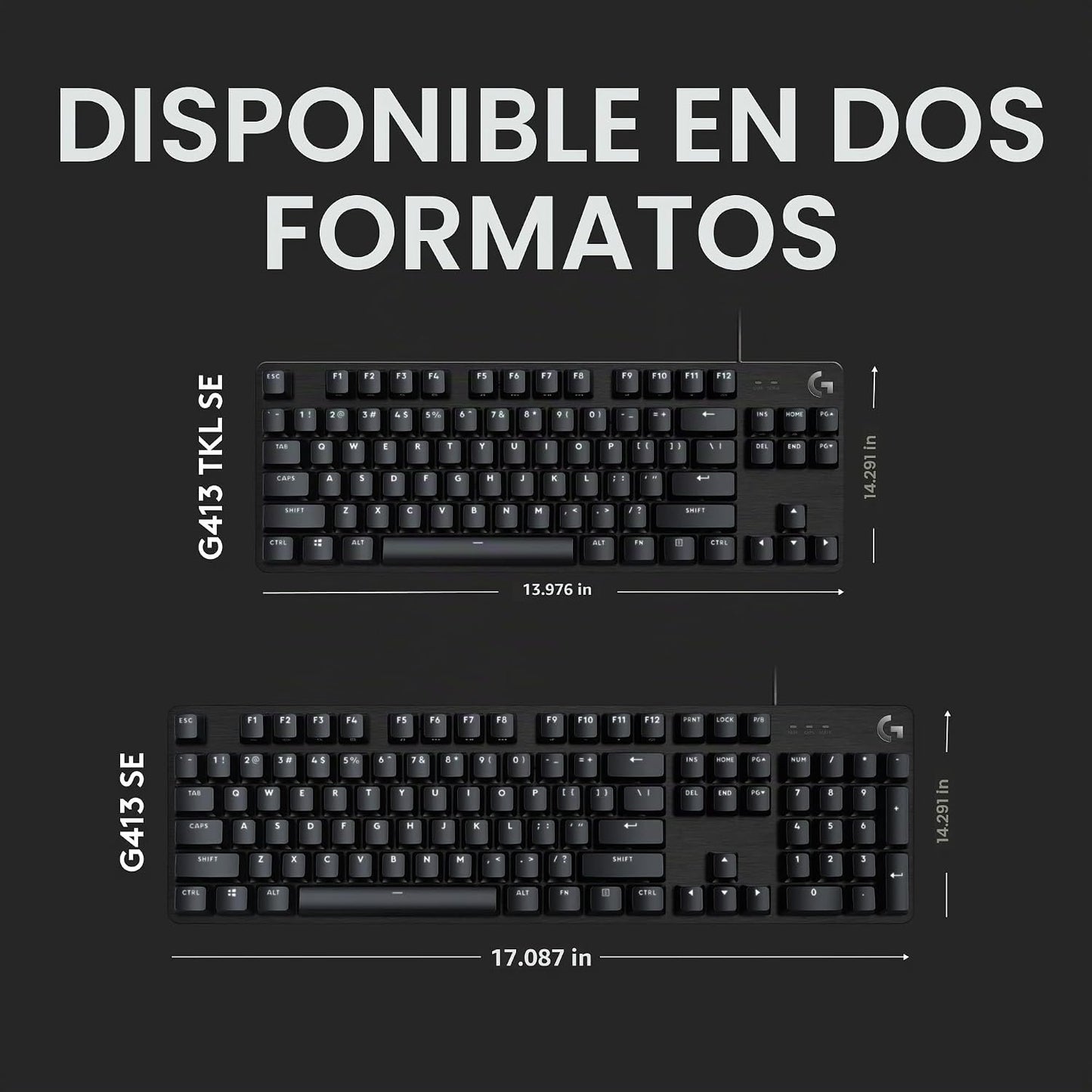 Logitech G413 SE Teclado mecánico para juegos de tamaño completo, c...