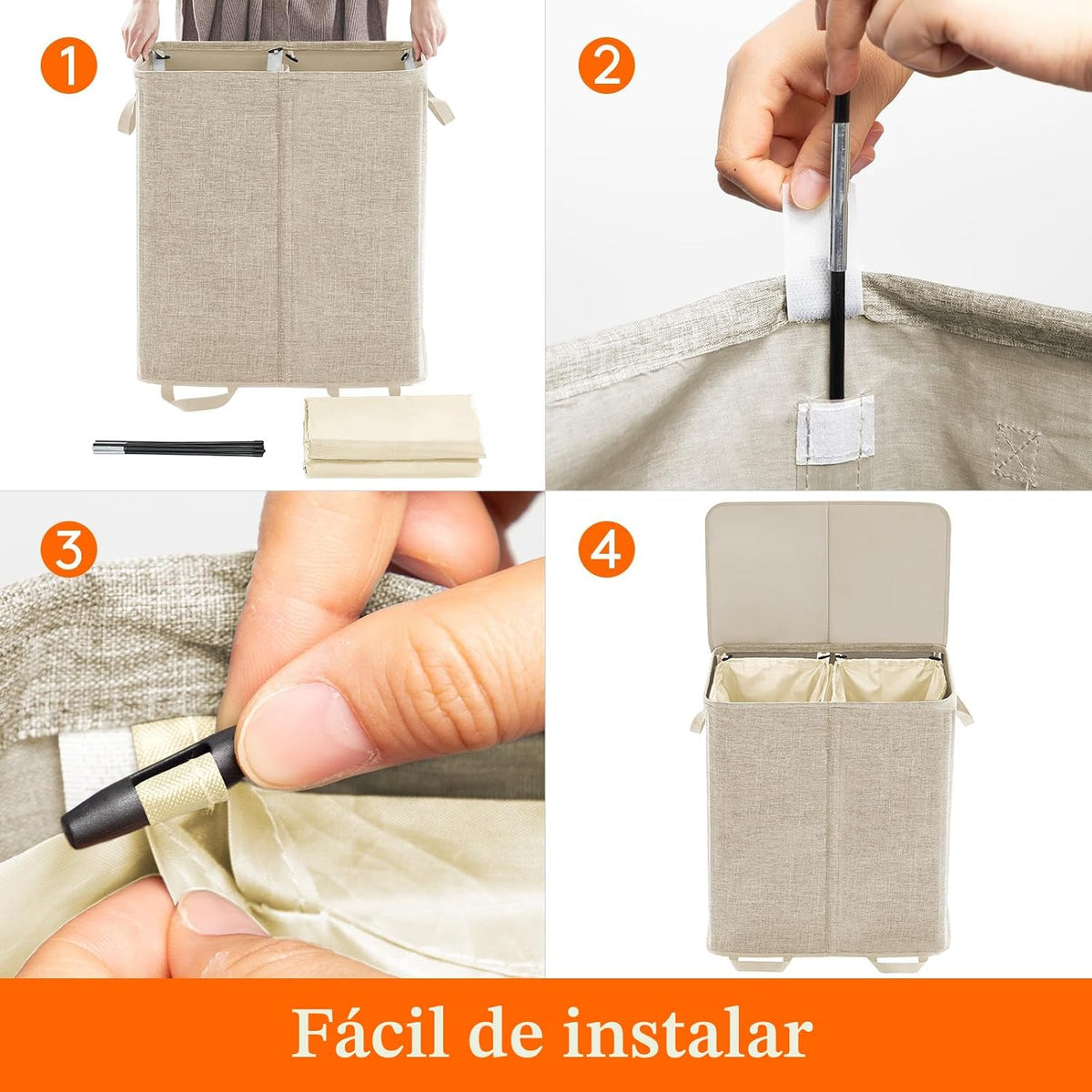 Lifewit - Cesta de lavandería doble con tapa y bolsas de ropa para...