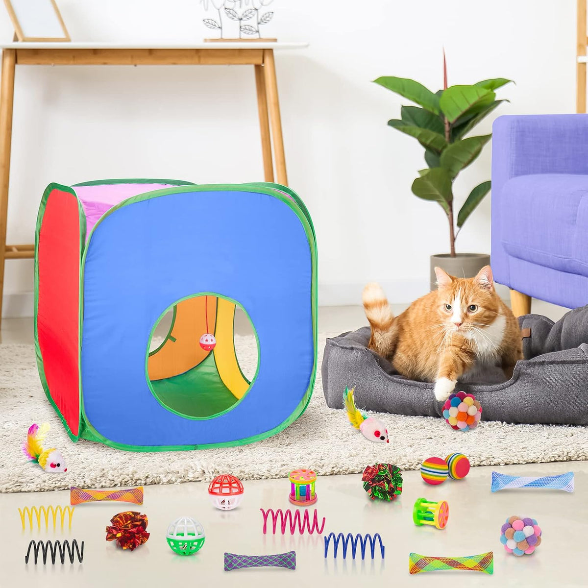 Retro Shaw Juguetes para gatos, paquete de 33, juguetes interactivo...