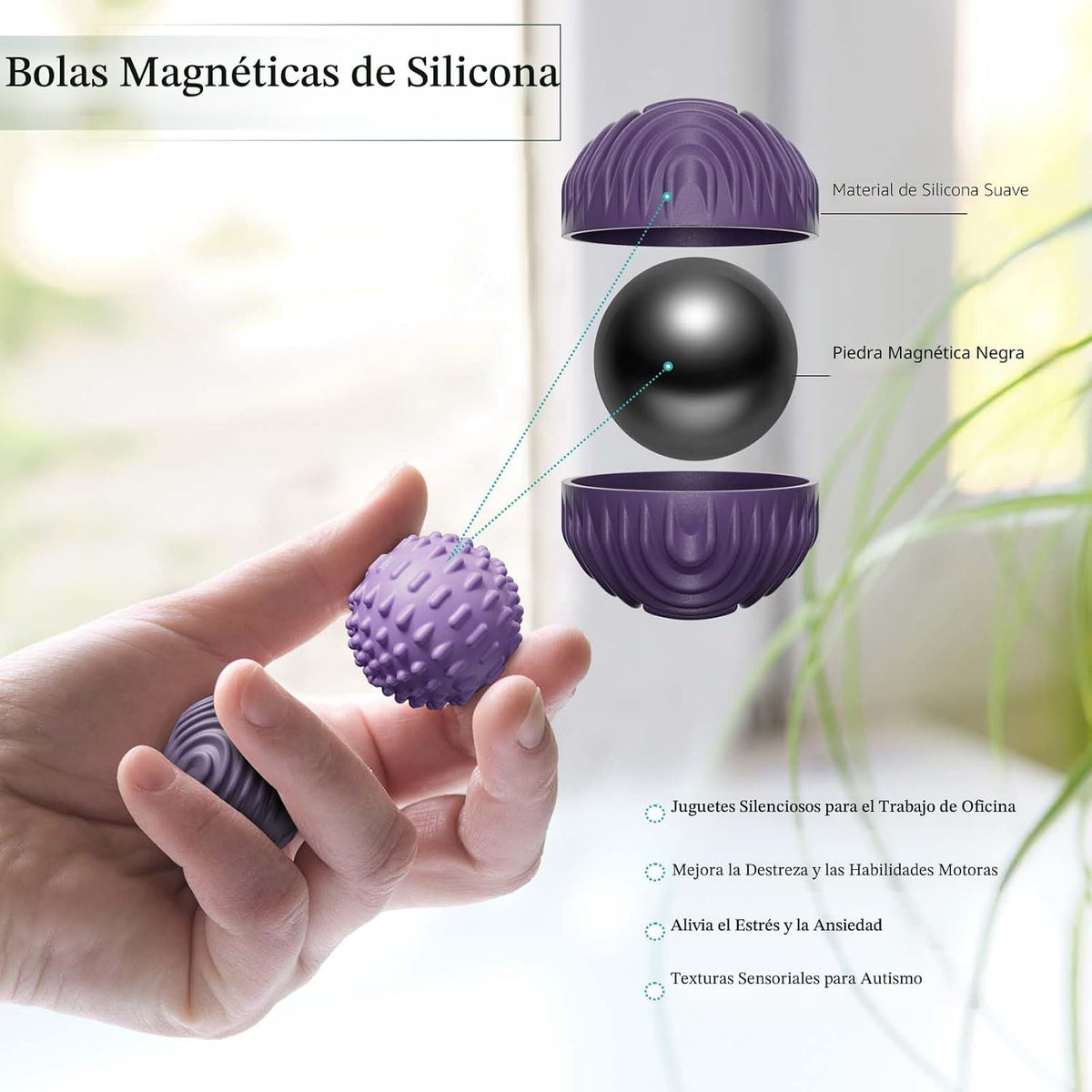luckdoor Bolas Magnéticas de Silicona Fidget para Adultos y Adolesc...