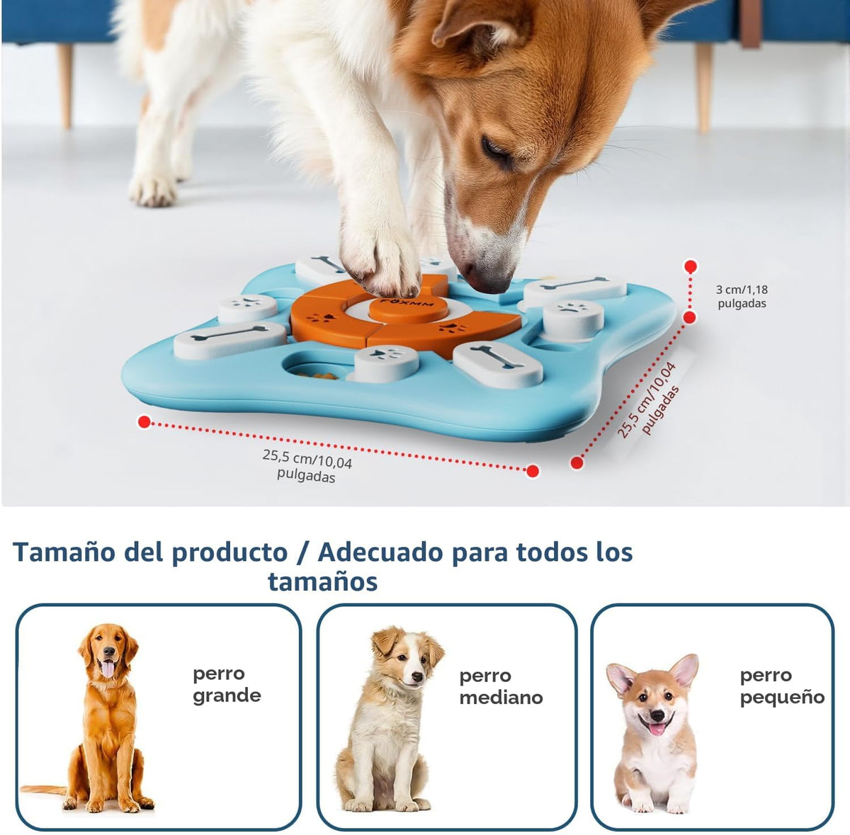 FOXMM Juguetes interactivos de rompecabezas de golosinas para perro...