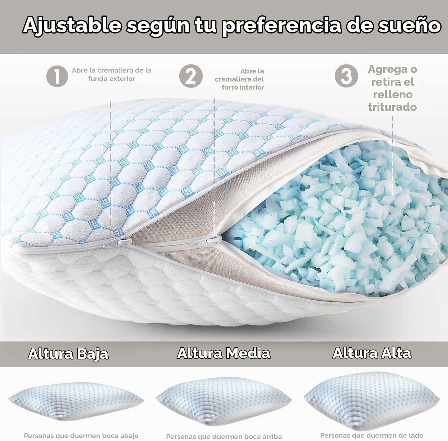 Nestl Juego de 2 almohadas refrescantes para dormir, conjunto de 2...
