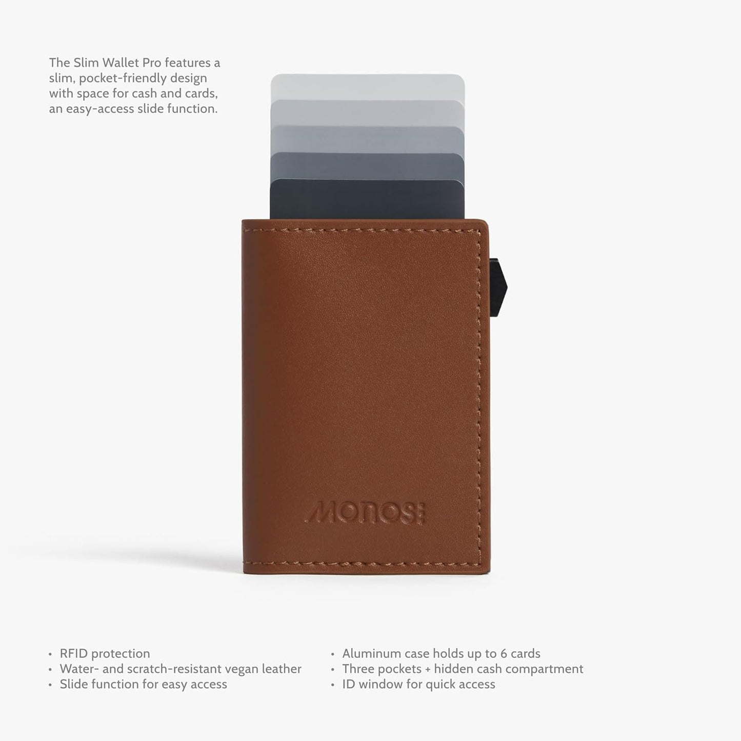 Monos Slim Wallet Pro - Cartera de aluminio con bloqueo RFID | Cuer...