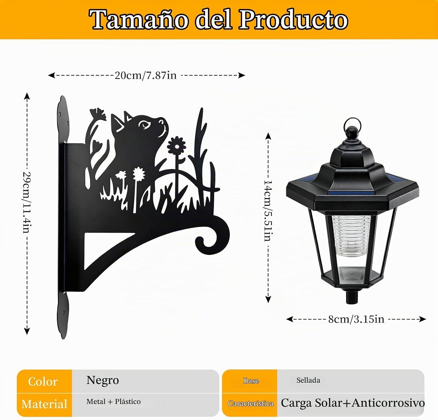 VOOKRY Faroles solares de pared para exteriores, impermeables, paqu...