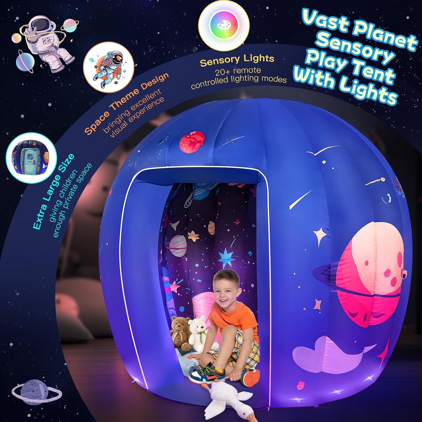 Subao Tienda de campaña sensorial para niños y adultos, astronauta,...