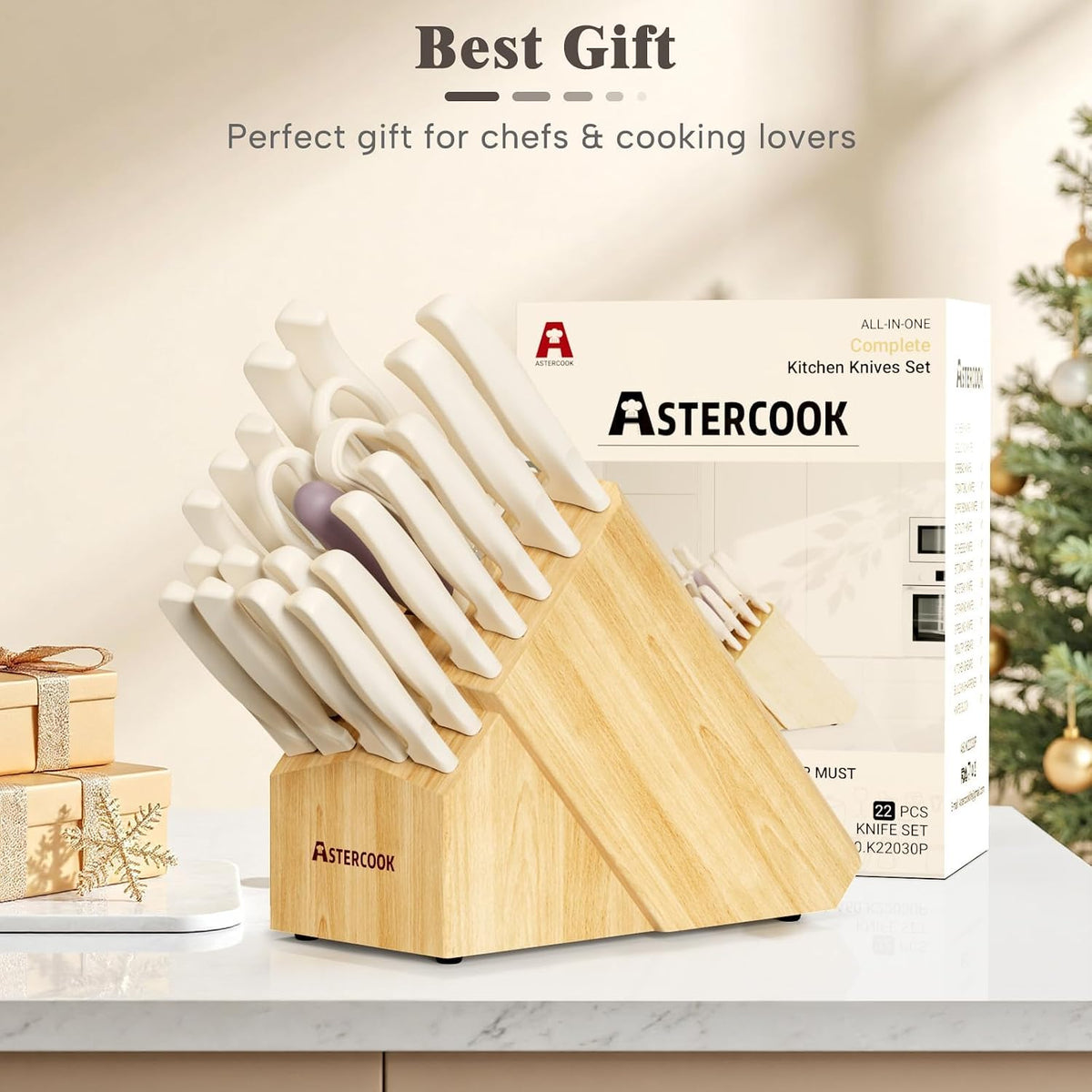 Juego de Cuchillos, Astercook Juego de Cuchillos de Cocina de 22 Pi...
