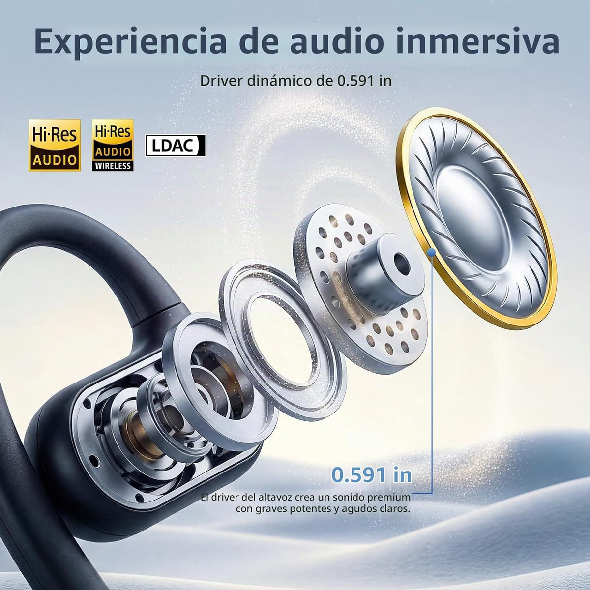 PPBP Auriculares de oreja abierta inalámbricos Bluetooth 6.1, auric...