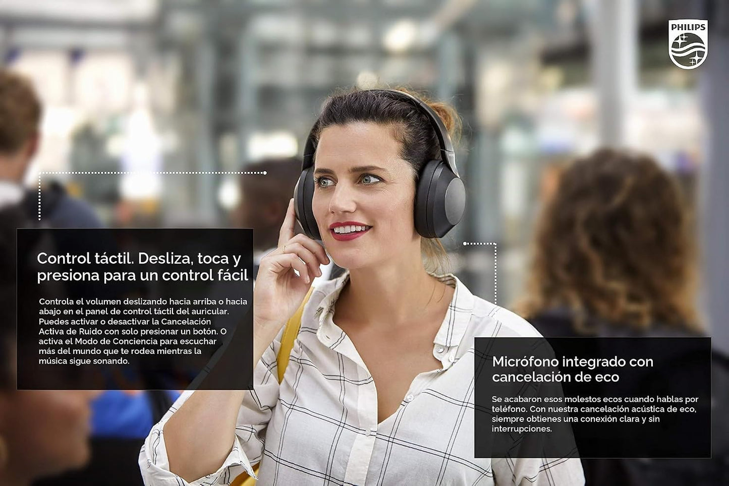 Philips PH805 Auriculares inalámbricos con cancelación activa de ru...