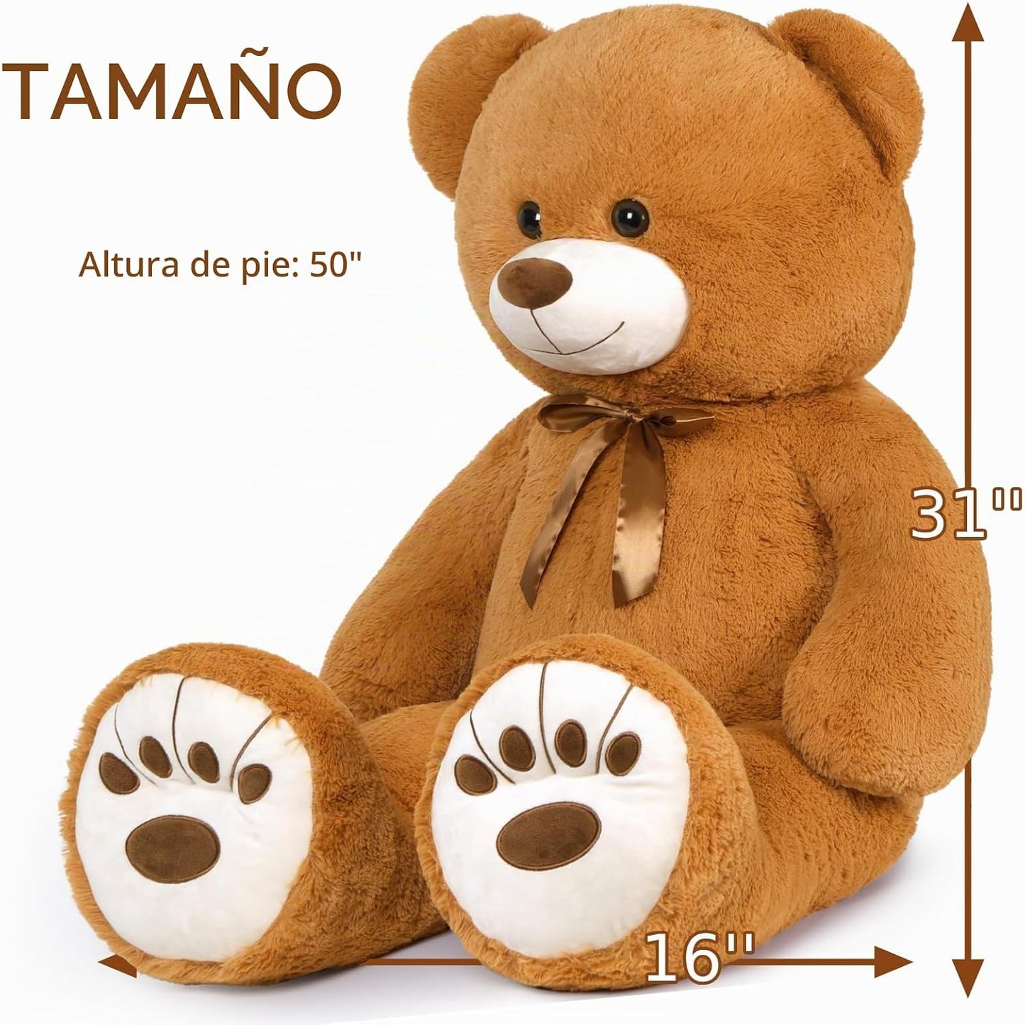 MaoGoLan Oso de peluche gigante de 50 pulgadas, animal de peluche g...