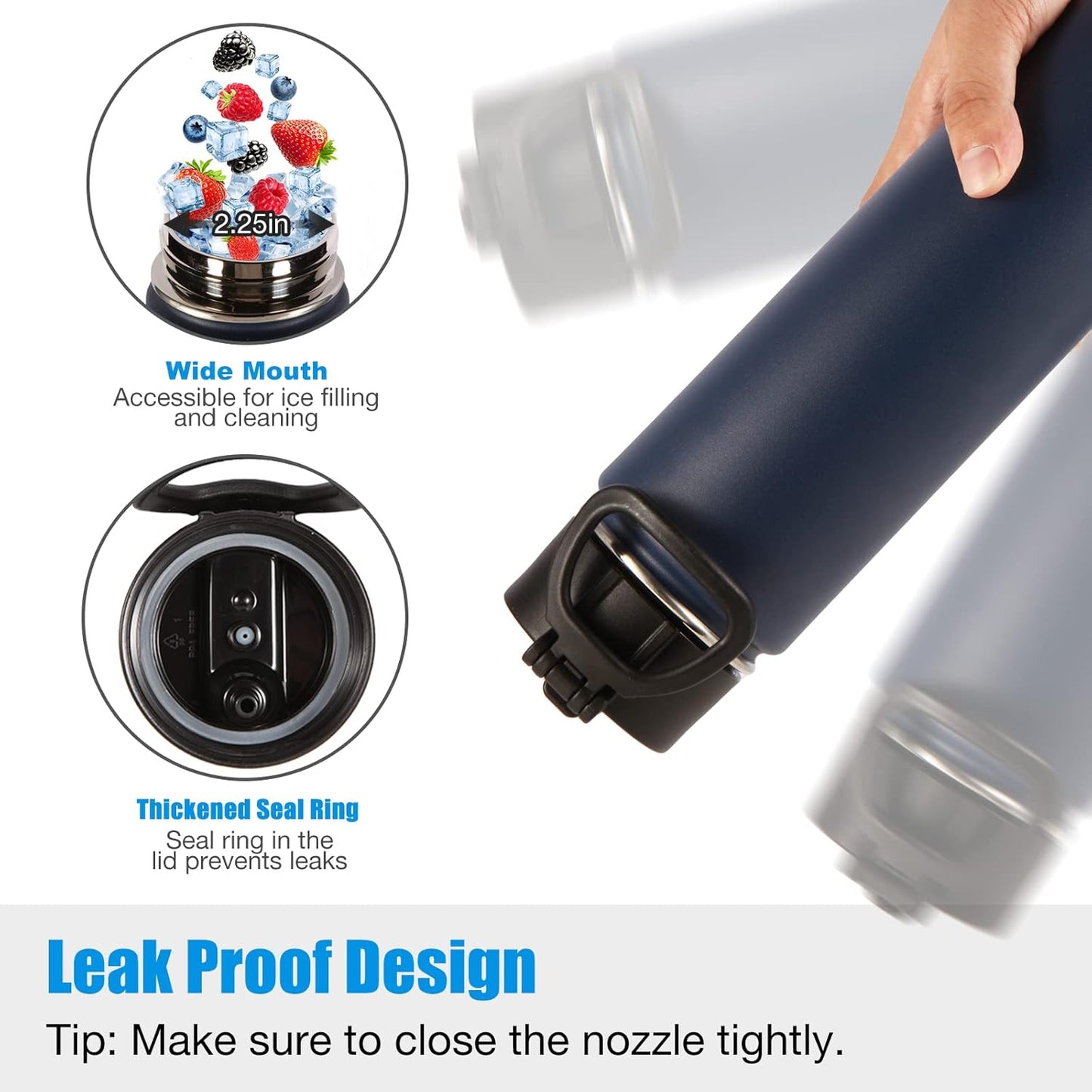 Volhoply Botellas de agua aisladas con pajita a granel, paquete de...