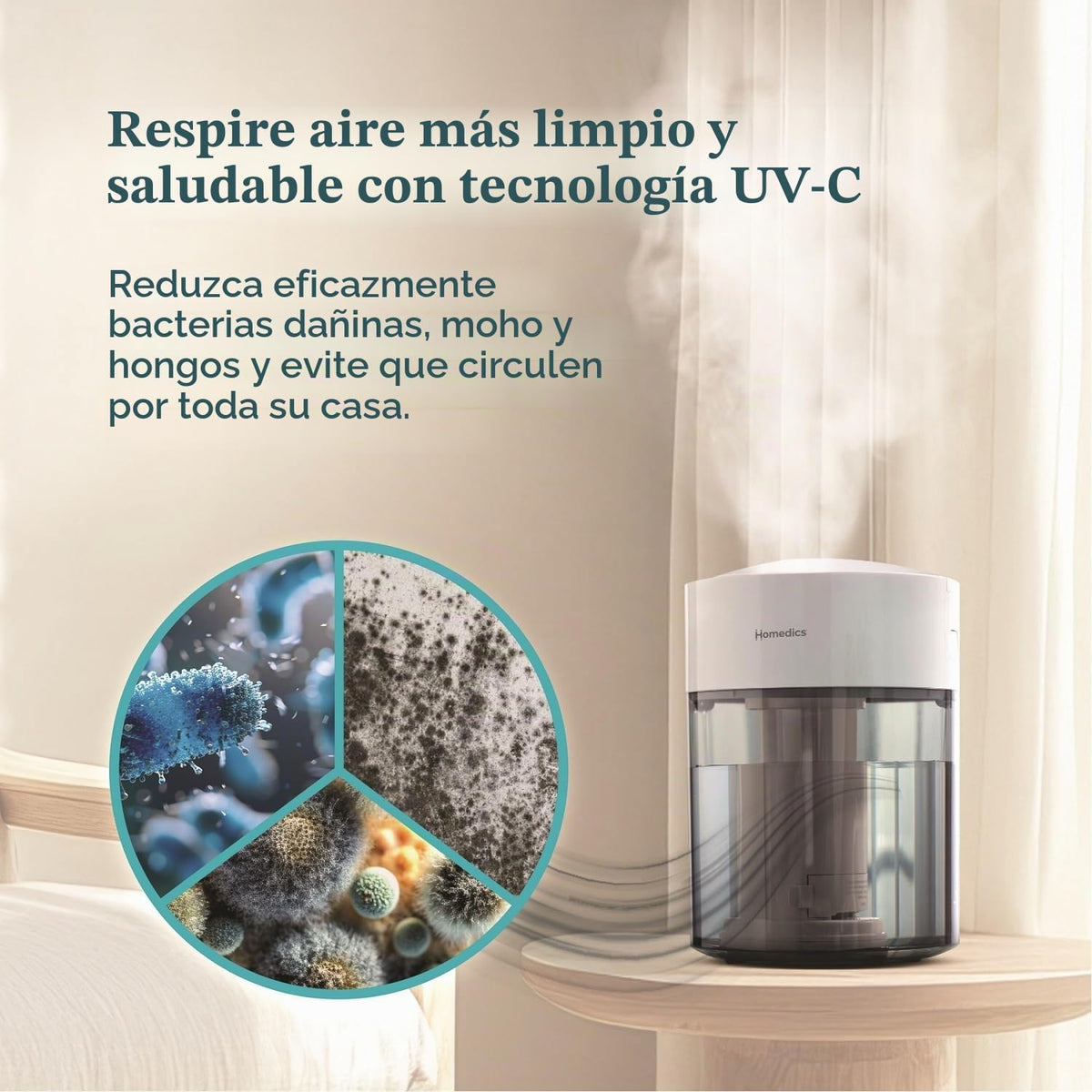 Homedics Humidificadores de niebla fría para dormitorio, hogar, gua...