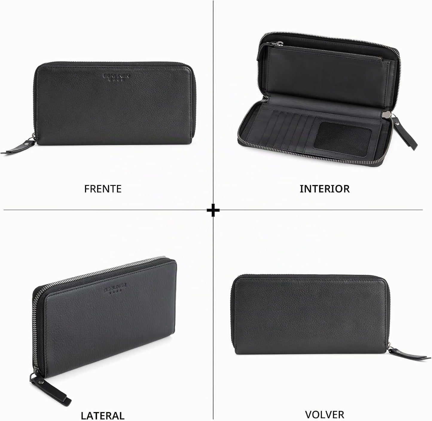 BERLINER BAGS Cartera de cuero genuino Margo, con bloqueo RFID, tar...