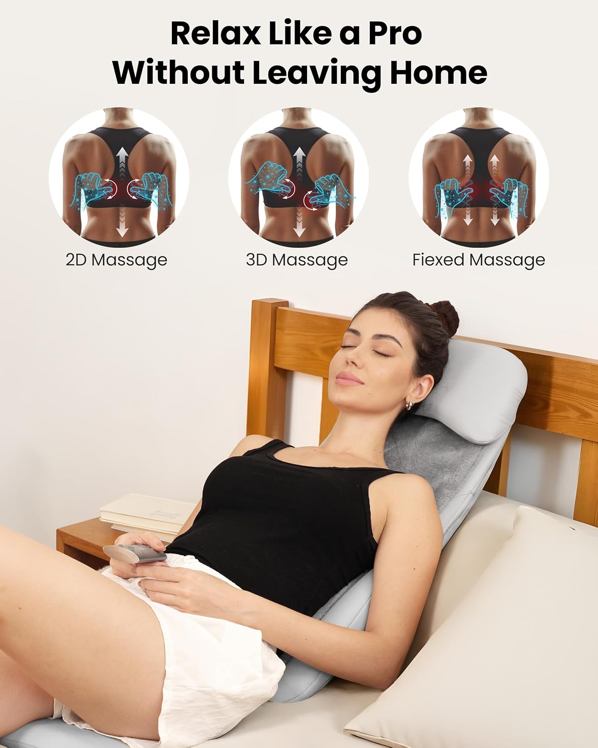 COMFIER Shiatsu - Masajeador de espalda con calor, masajeador de te...