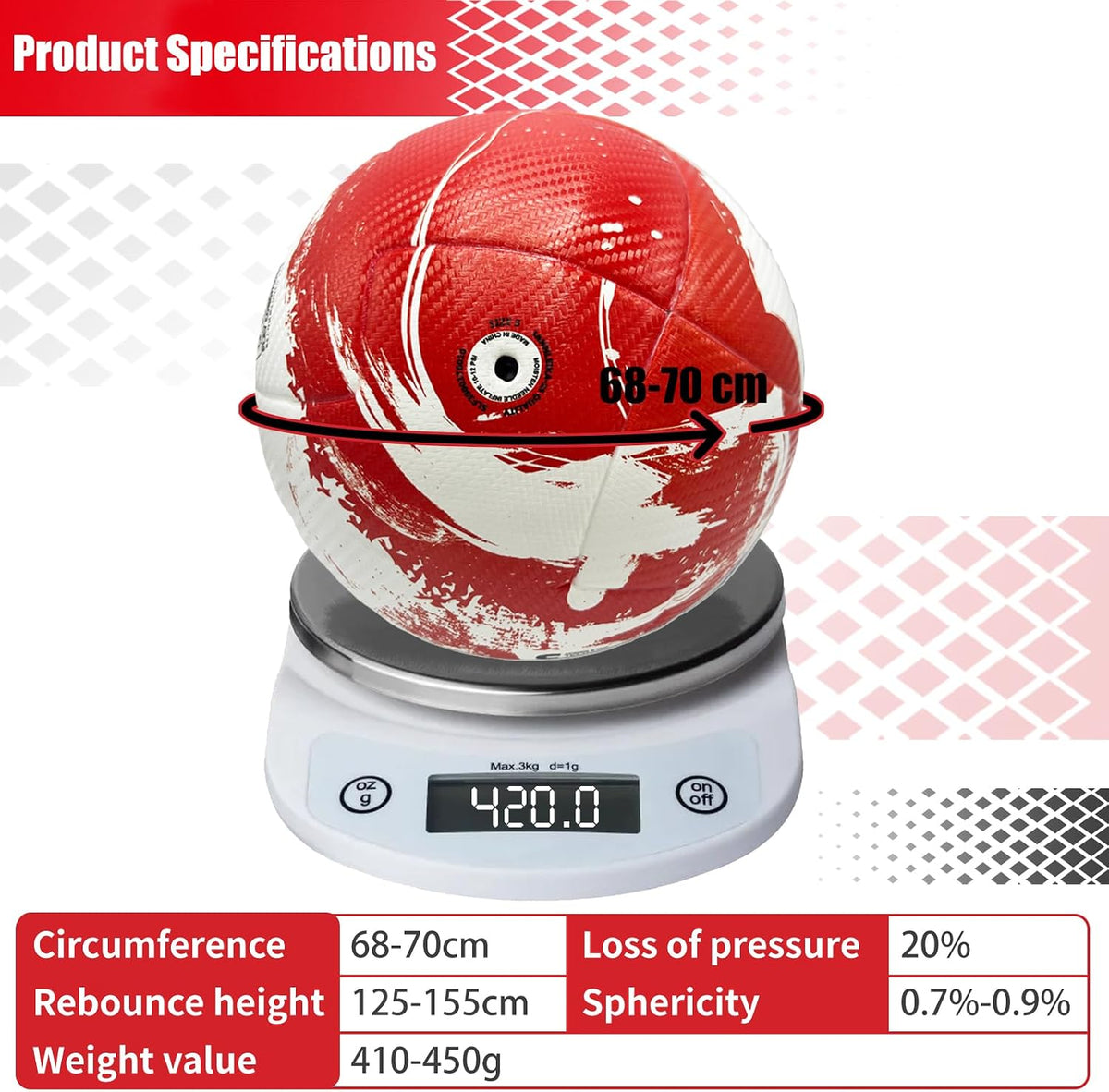 SANNLEIKA Storm Series - Pelota de fútbol profesional para principi...