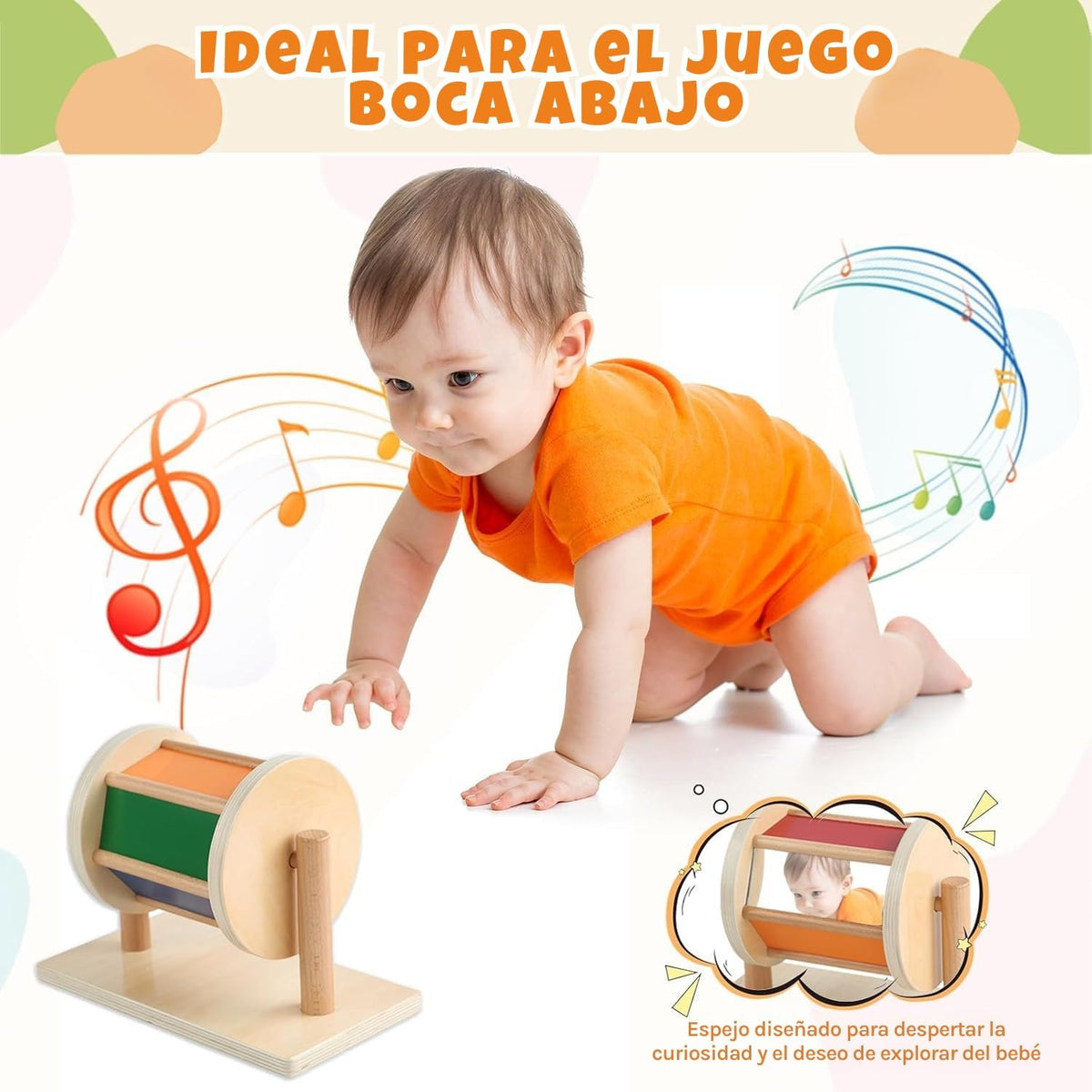 Kit de Juguetes Montessori para Bebés - Espejo Montessori, Peekaboo...