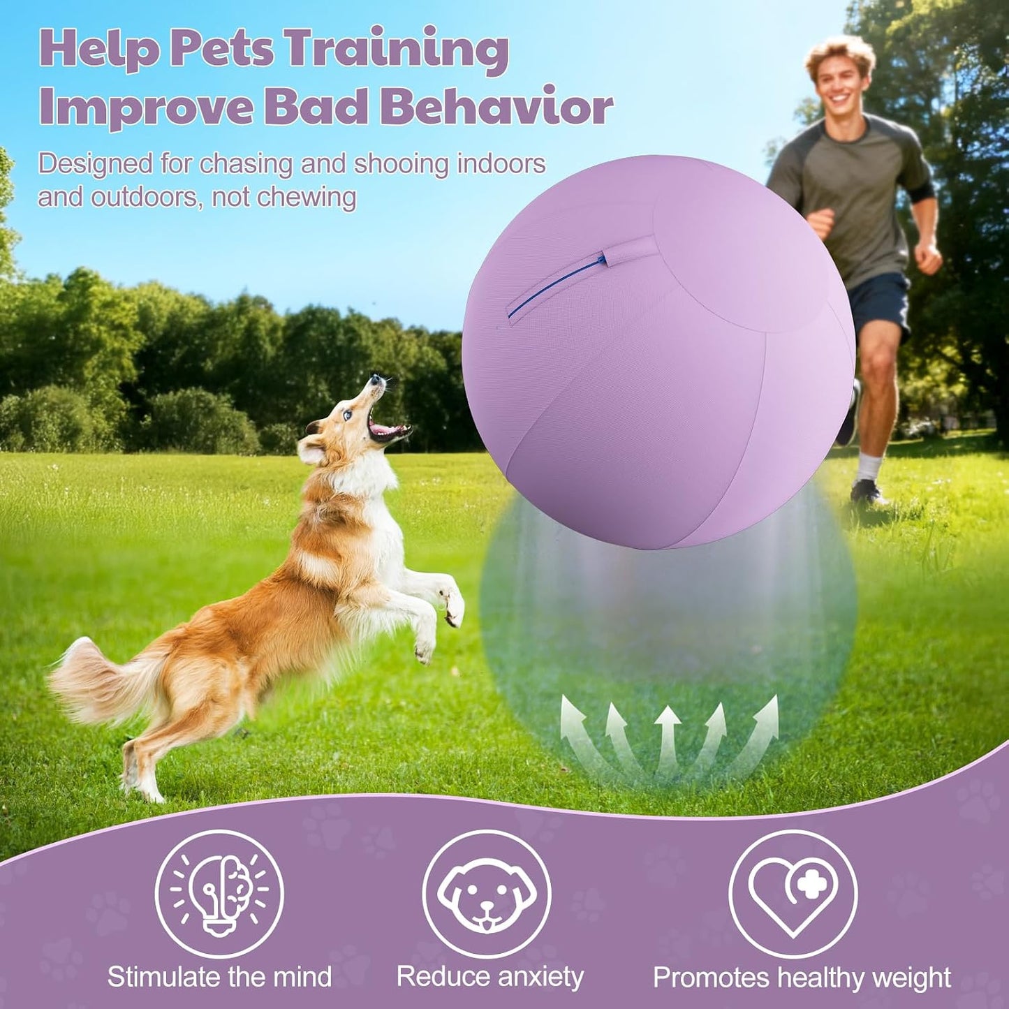 Happypaw 3.0 Upgrade - Pelota de pastoreo de 18 pulgadas para perro...