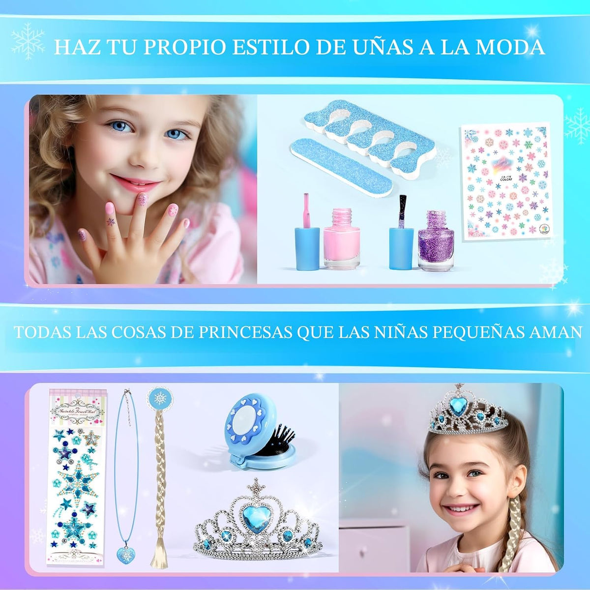 INNOCHEER - Kit de maquillaje infantil para niñas, juego de maquill...