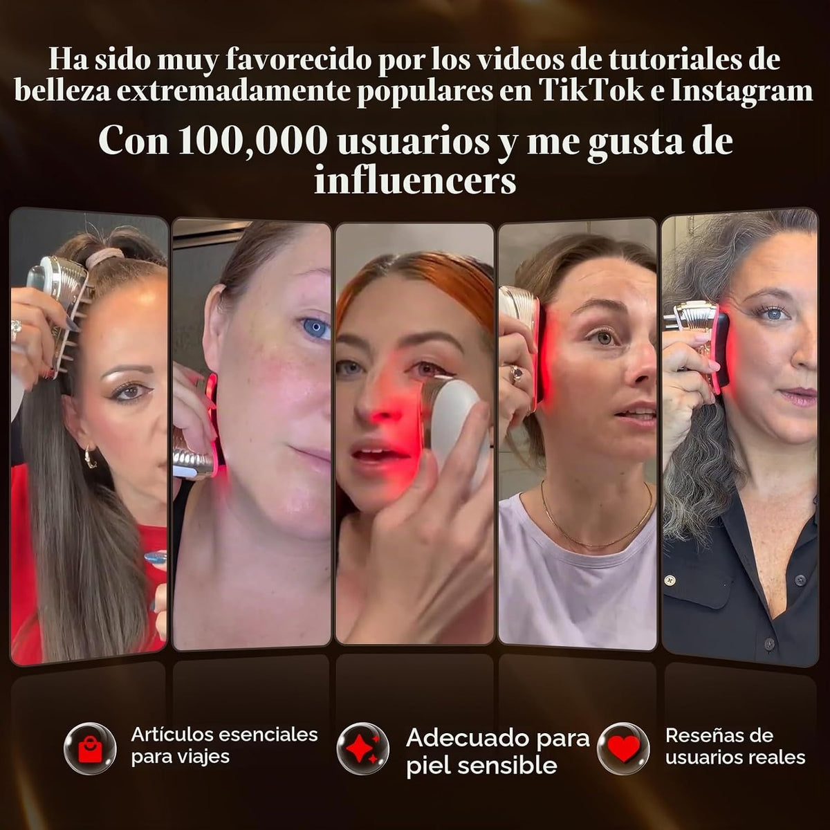 Herramienta eléctrica 2 en 1 PRO Gua Sha y peine de masaje para cue...