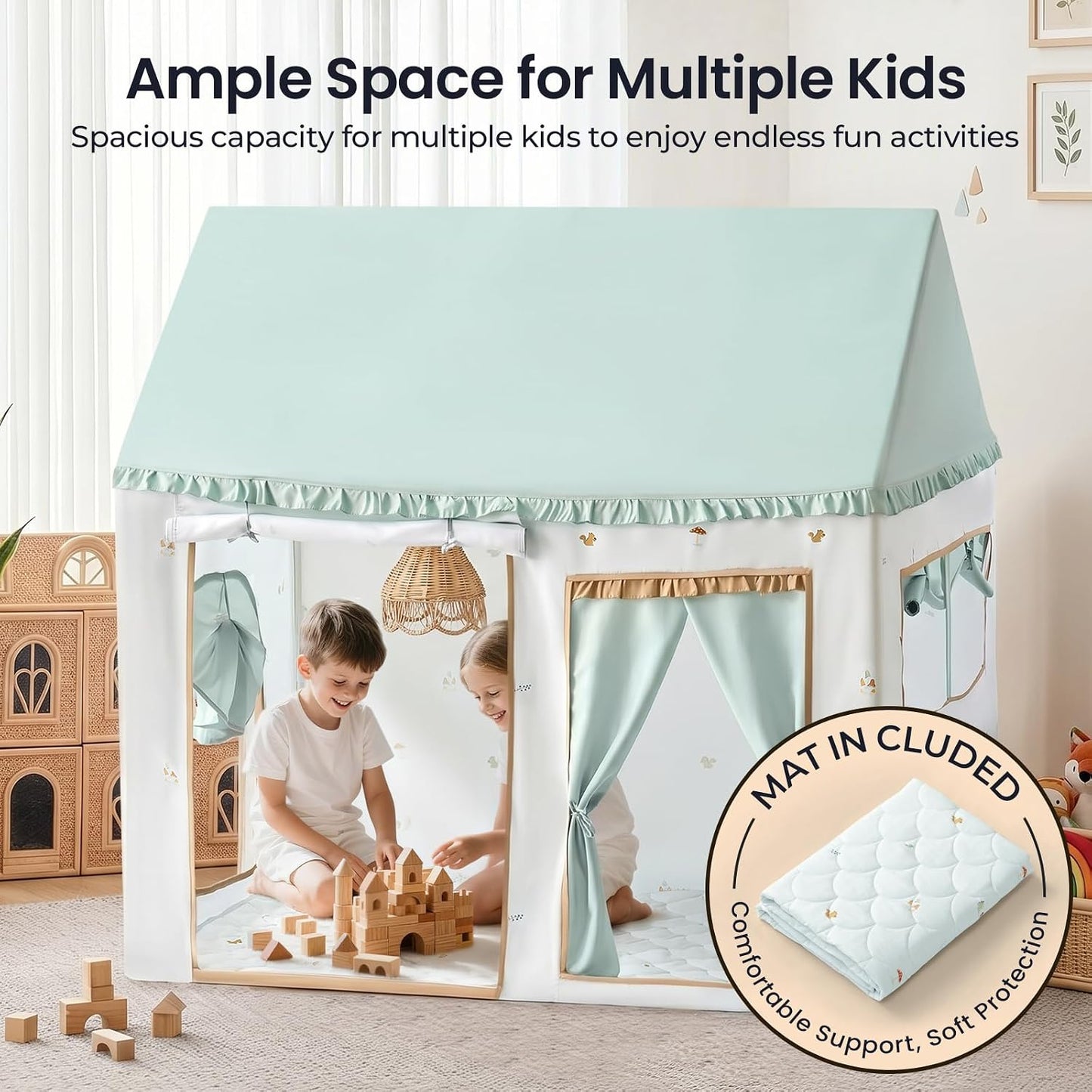 Tiny Land Tienda de campaña para niños, casa de juegos para interio...