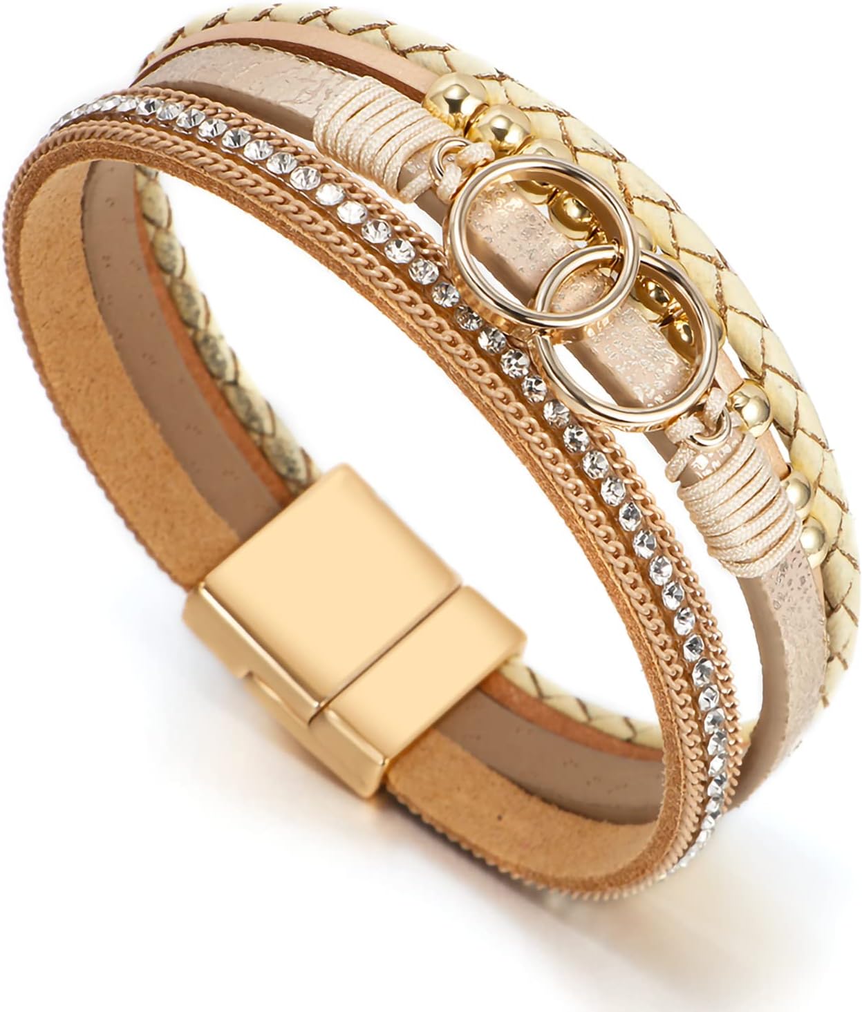 Fesciory - Pulsera de leopardo para mujer, estilo bohemio de cuero...