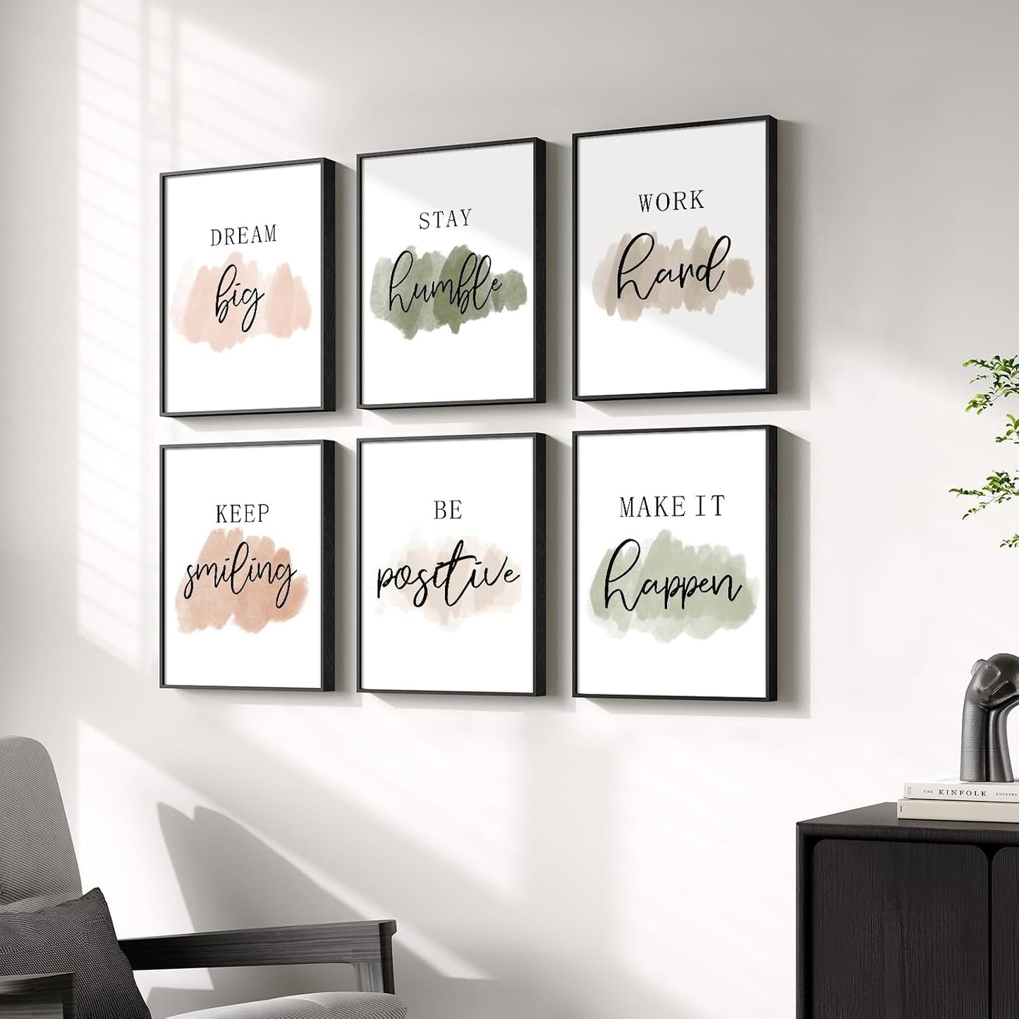 Arte de pared inspirador enmarcado para oficina, citas motivacional...