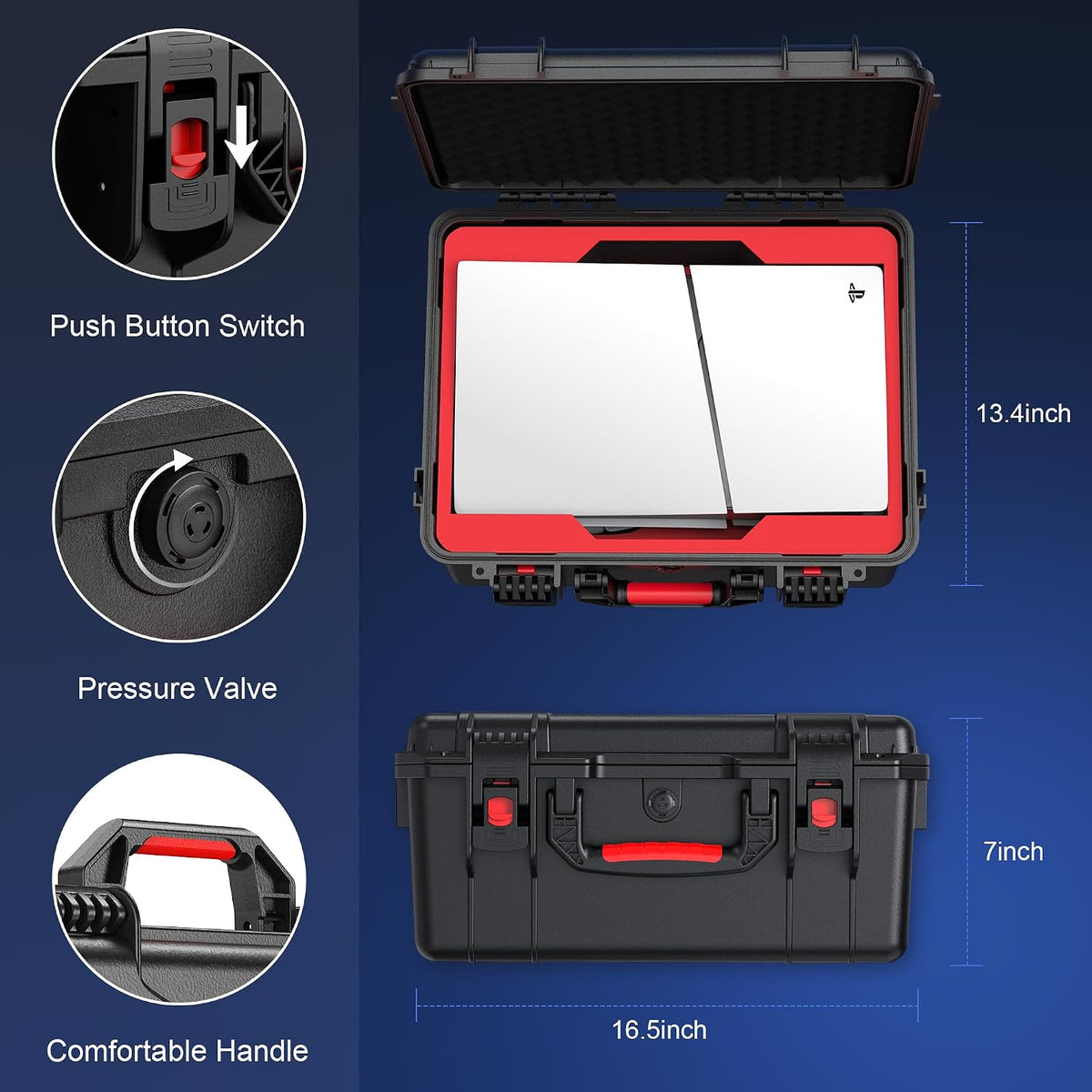 Funda rígida de viaje para PS5 Slim 2023, protección que absorbe lo...