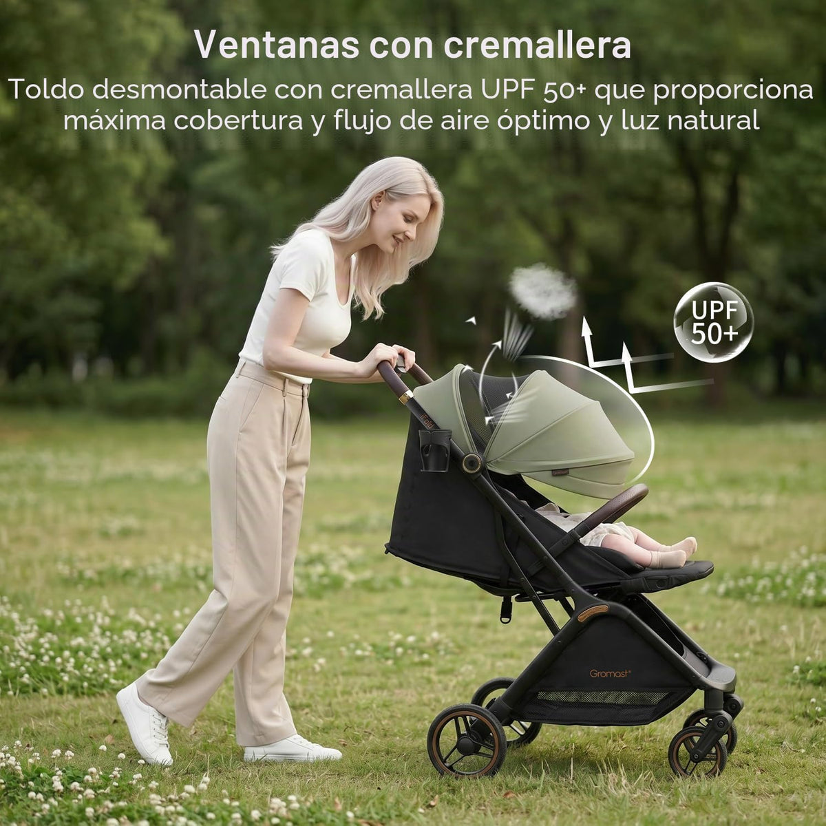 Gromast Gravity - Cochecito de bebé plegable \u2013 Cochecito portá...