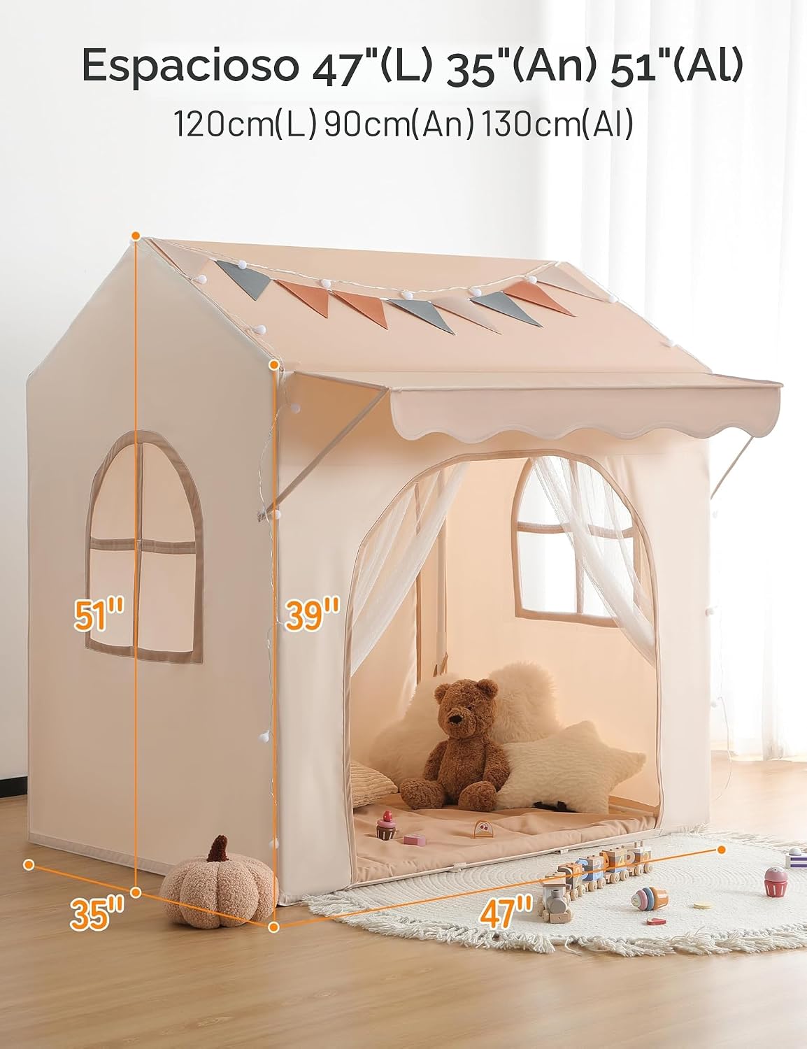besrey Tienda de campaña para niños con alero, tienda de campaña 2...