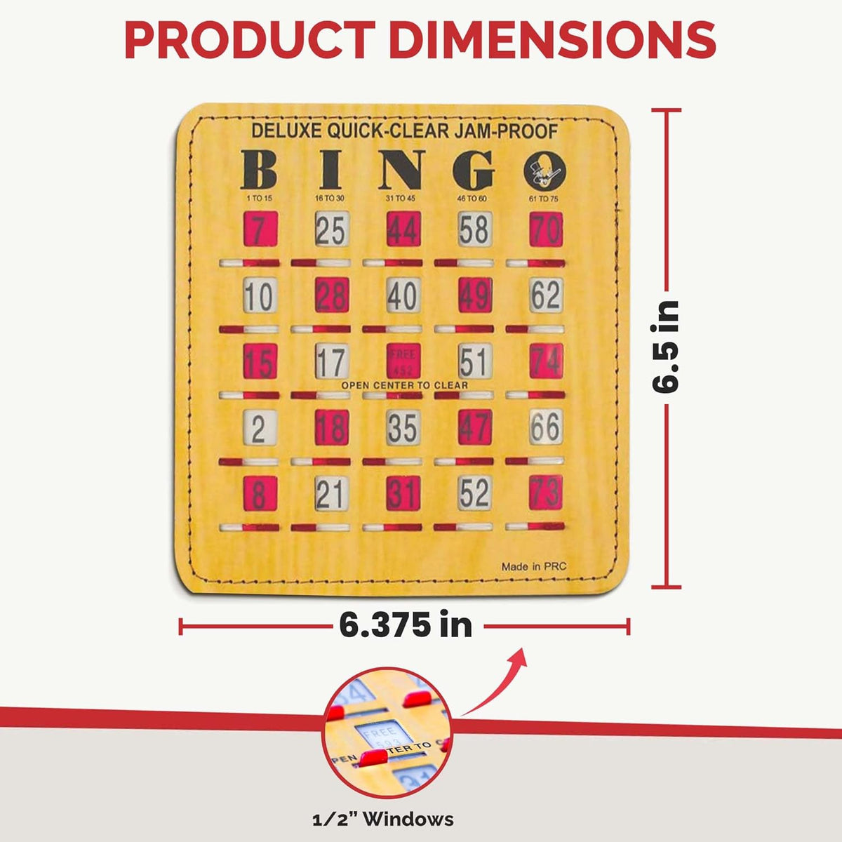 MR CHIPS Quick Clear 50 tarjetas de bingo a prueba de atascos con v...