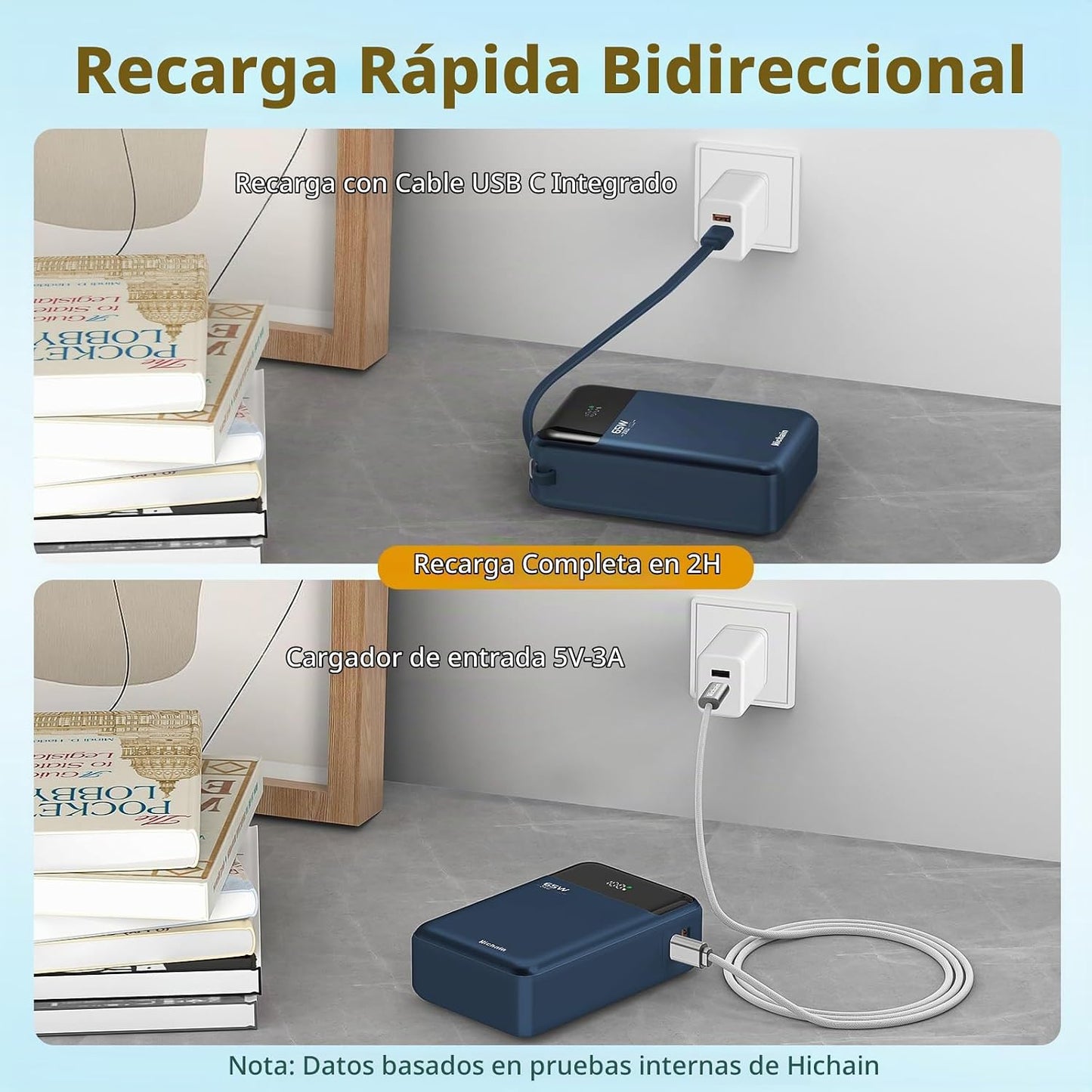 Hichain Laptop Power Bank 65W Cargador Portátil 20000mAh Azul | Car...