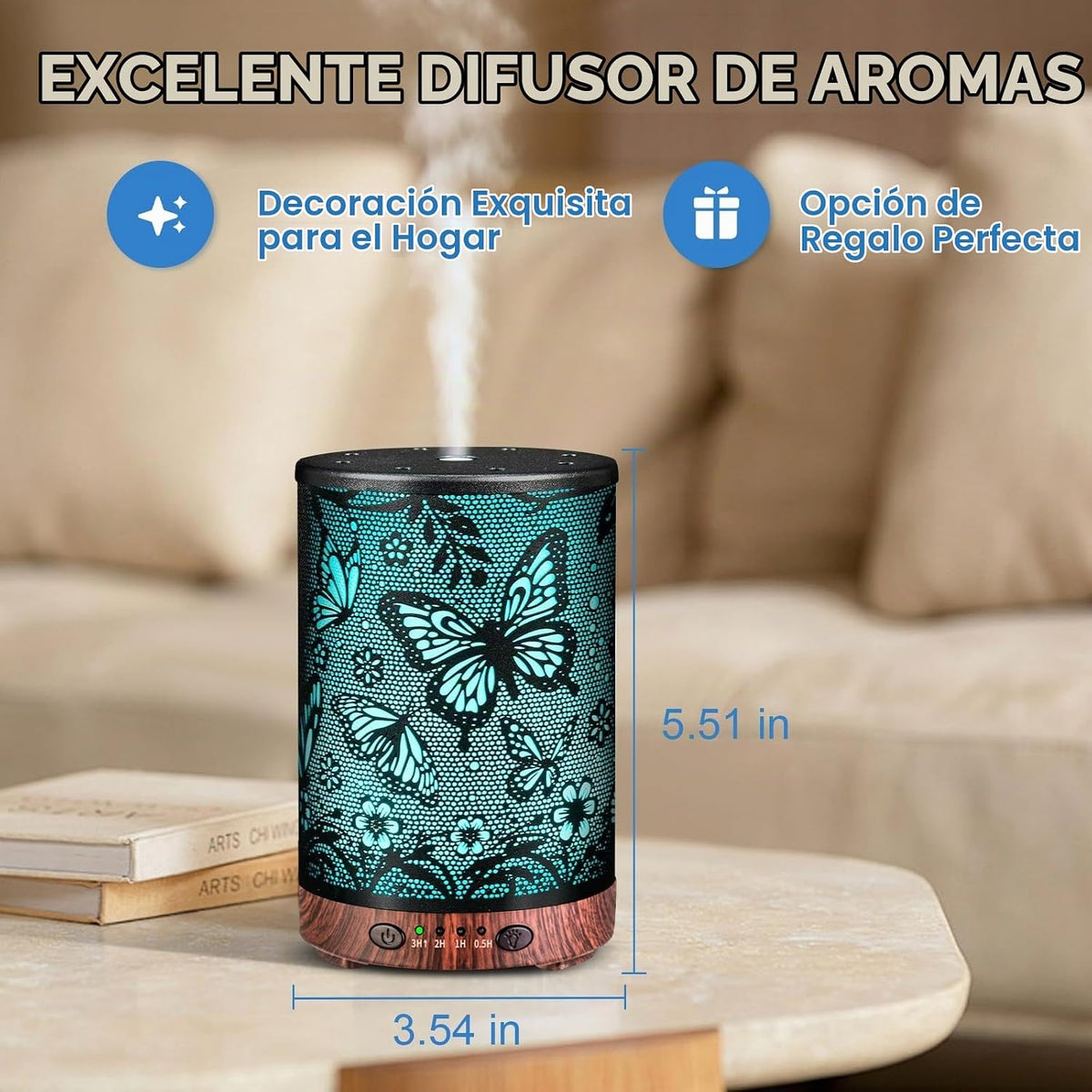 JOYOLO Difusor de aceite esencial de metal para aromaterapia, difus...