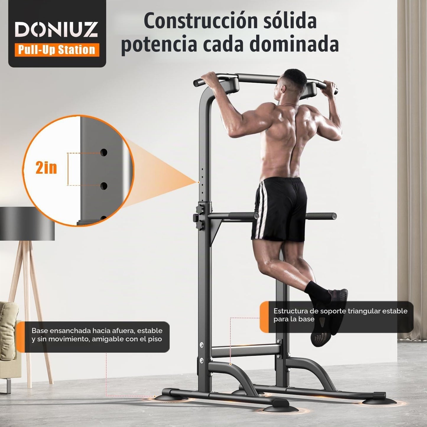 DONIUZ Torre de Potencia Barra de Dominadas y Estación de Fondos, G...