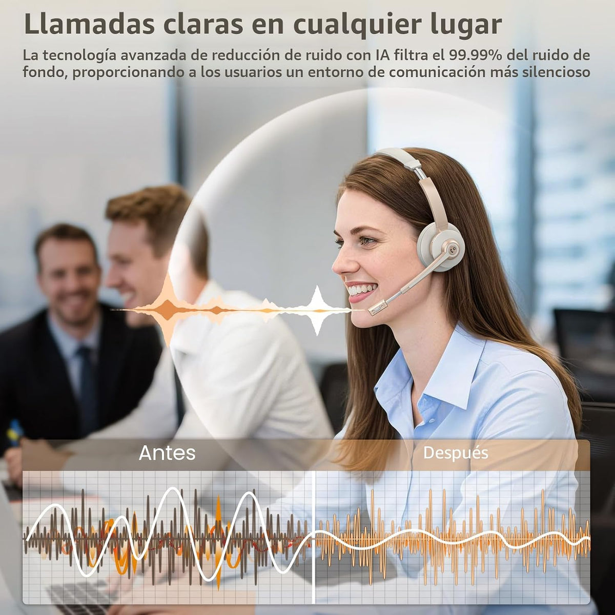 Vonztek Auriculares inalámbricos, auriculares Bluetooth con micrófo...