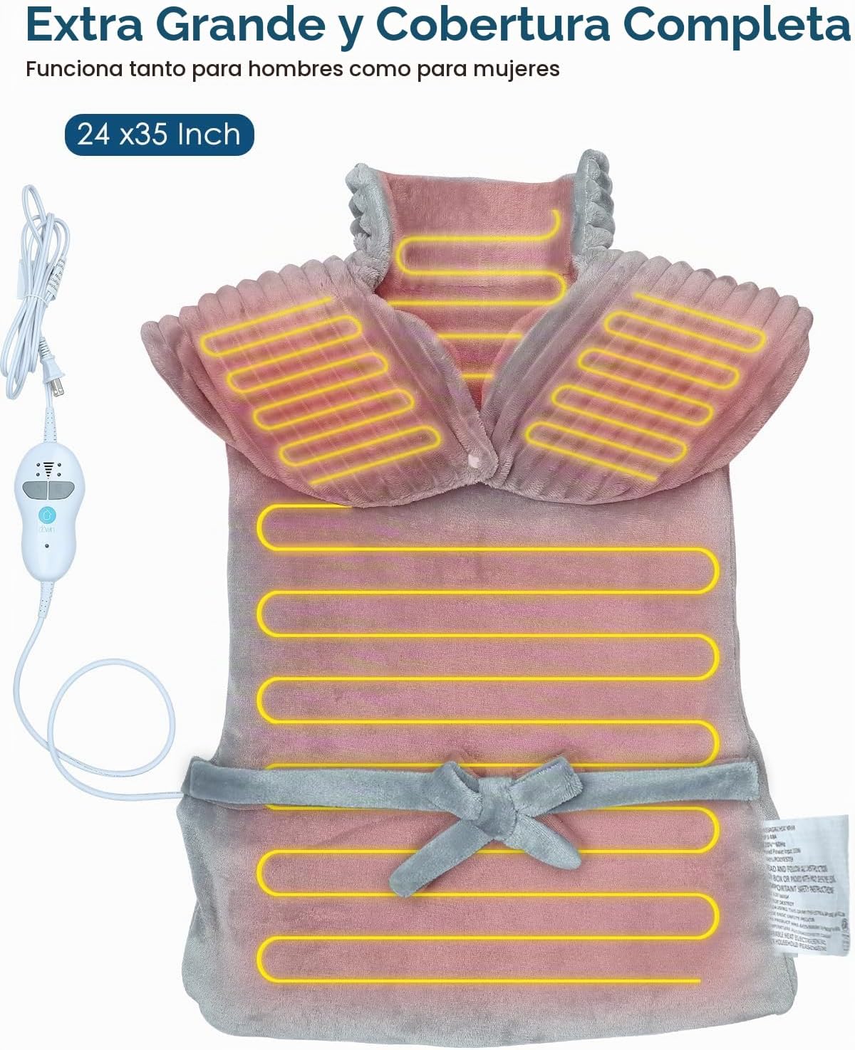 Dowin Almohadilla térmica de masaje para cuello y hombros, almohadi...