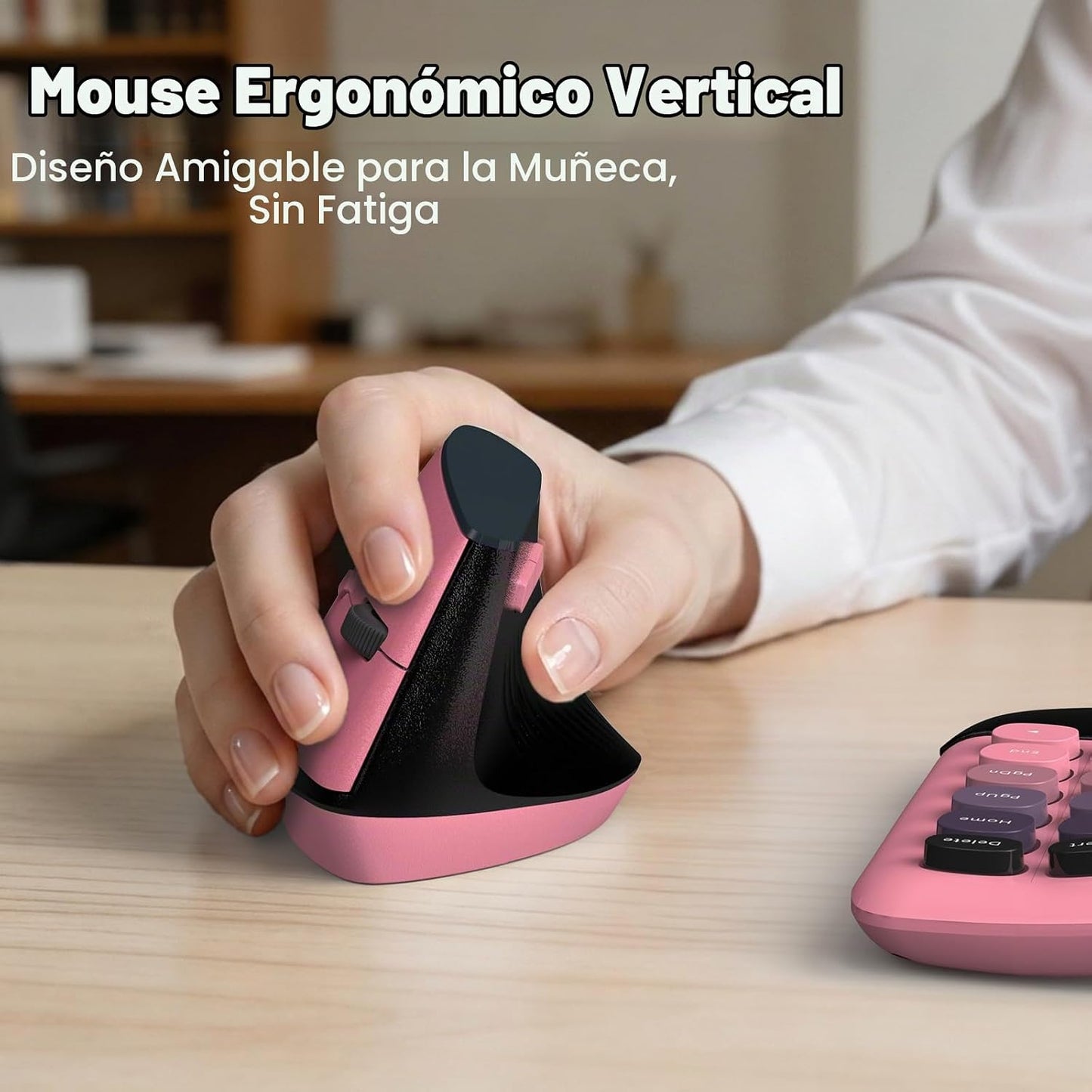 MOFII Combo de teclado y mouse ergonómicos inalámbricos, teclado cu...
